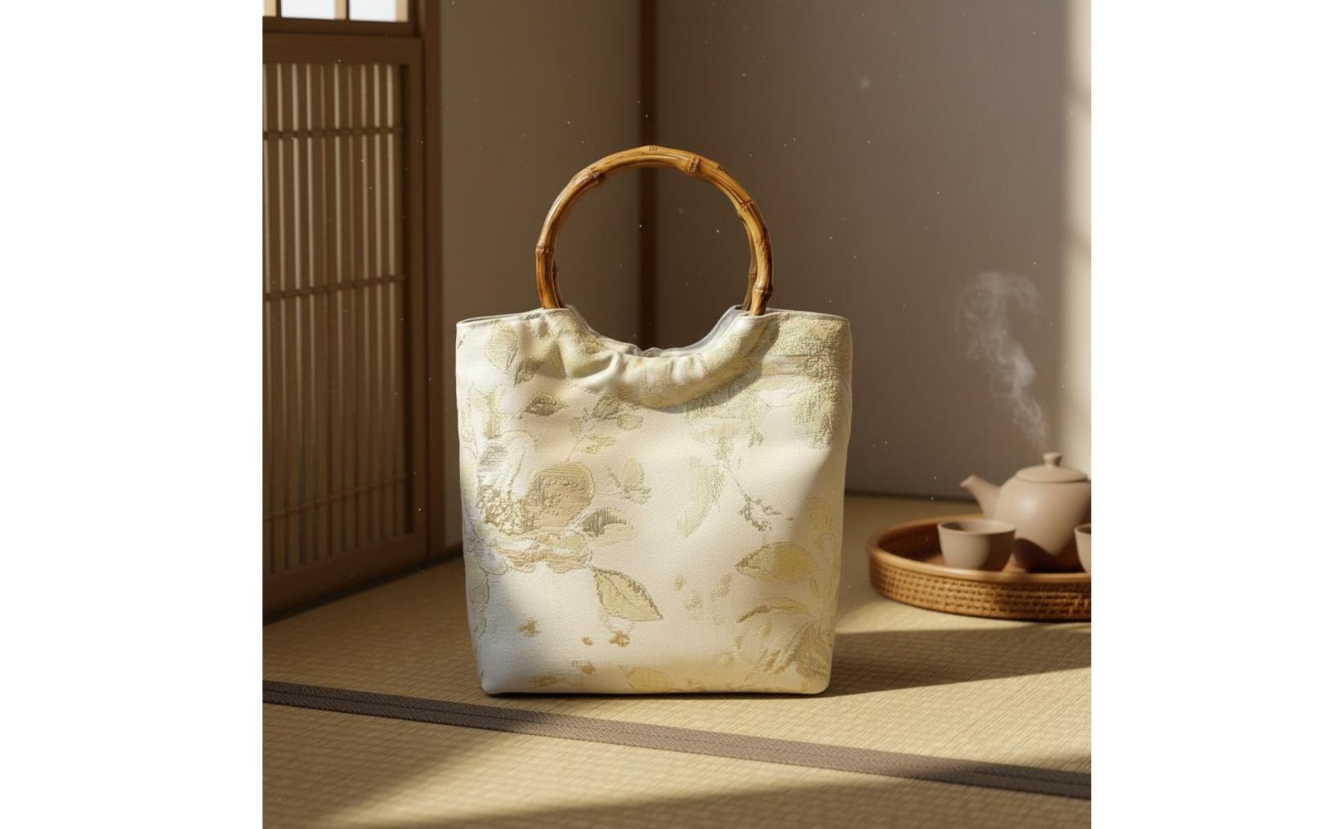 Bamboo Handle Bag Elegant Design Chinese Design Purse for Wedding, Party, Women