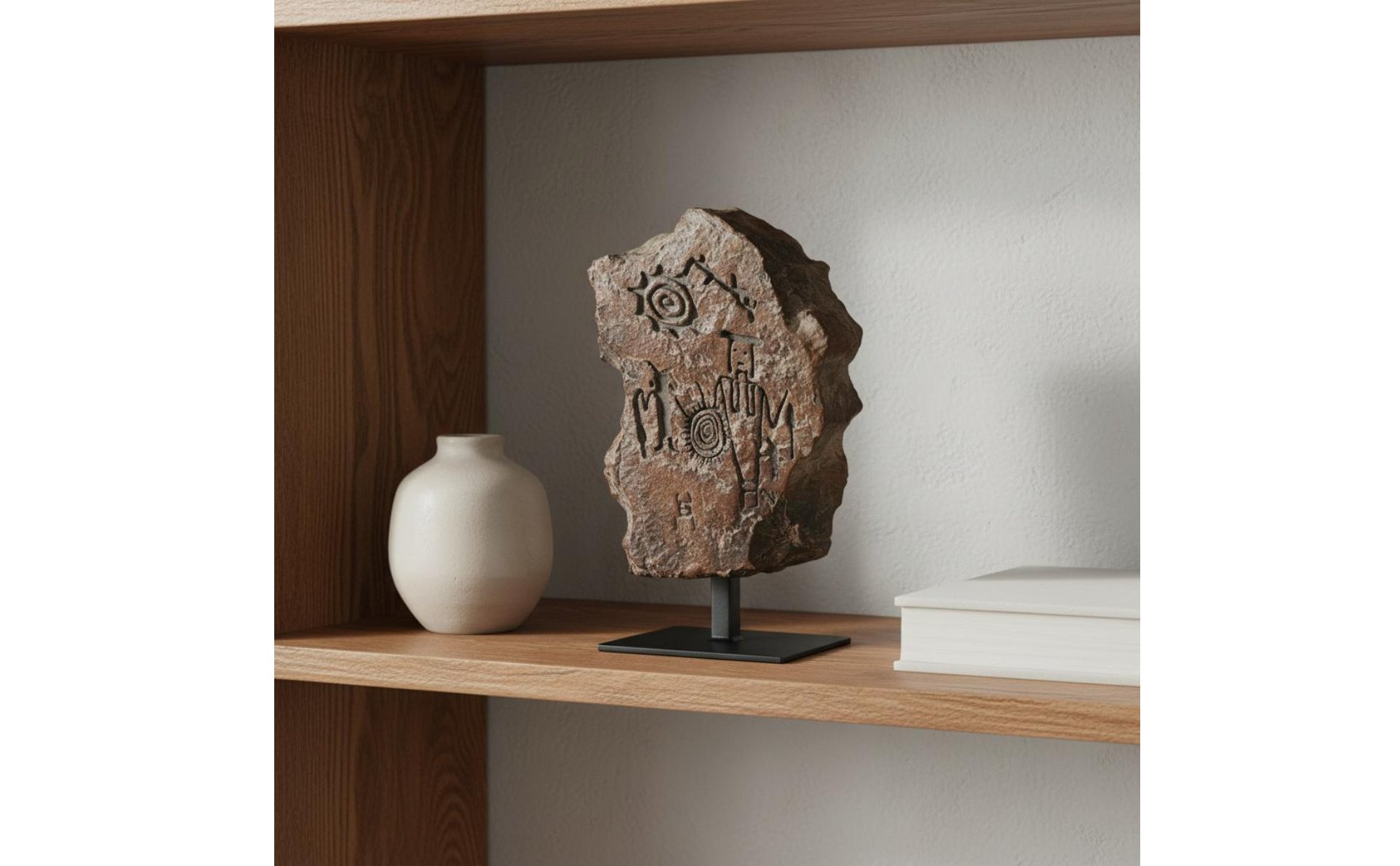 Primitive Rock Art Sculpture Wabi-Sabi Aesthetic Tribal Art Tabletop Ornament