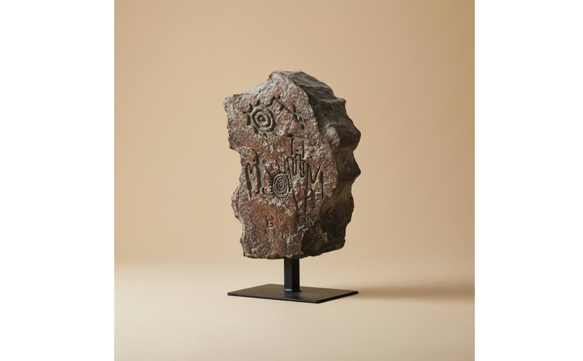 Primitive Rock Art Sculpture Wabi-Sabi Aesthetic Tribal Art Tabletop Ornament