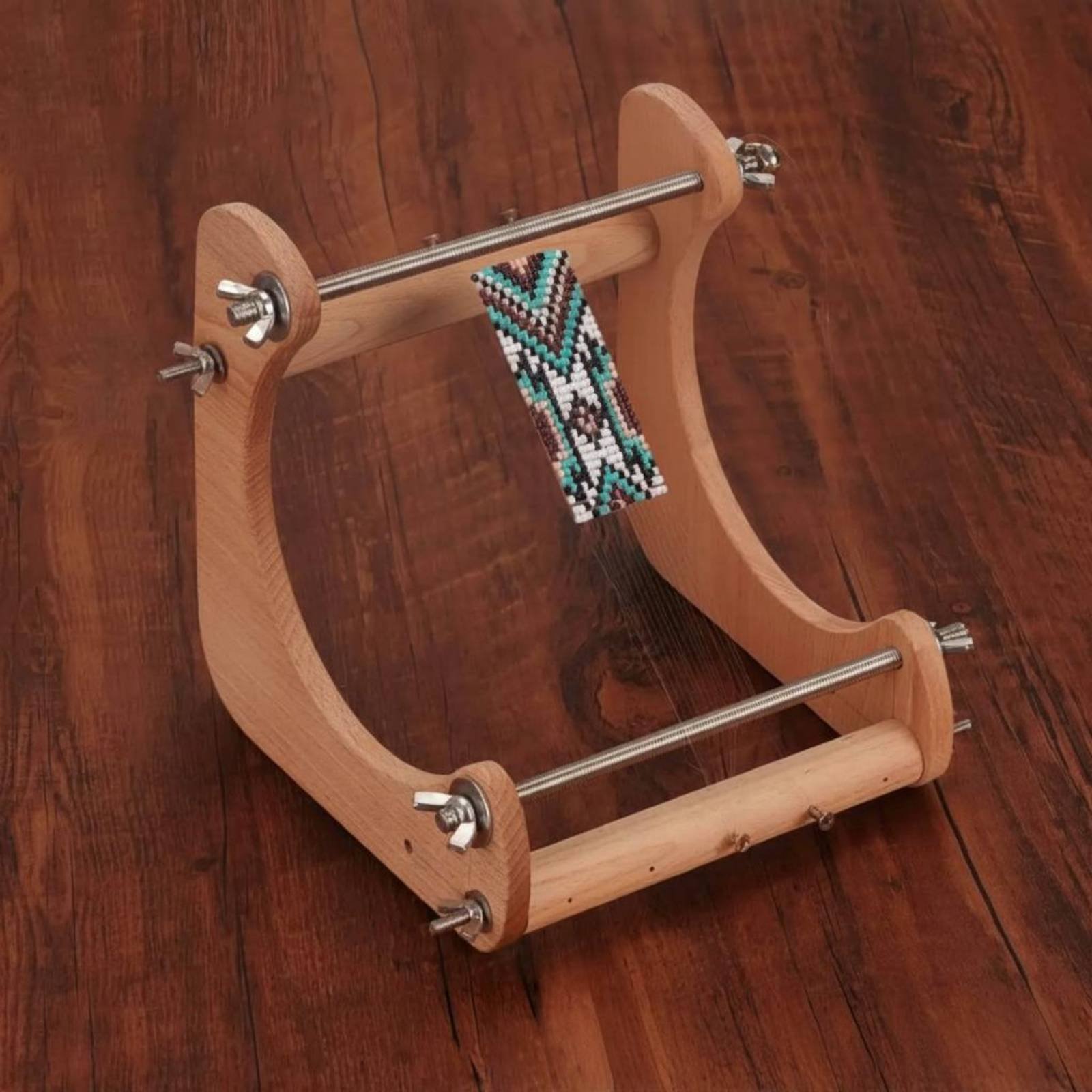 Holzperlen Webstuhl DIY verstellbar Armband Webstuhl Massivholzbau - Produktbild 4