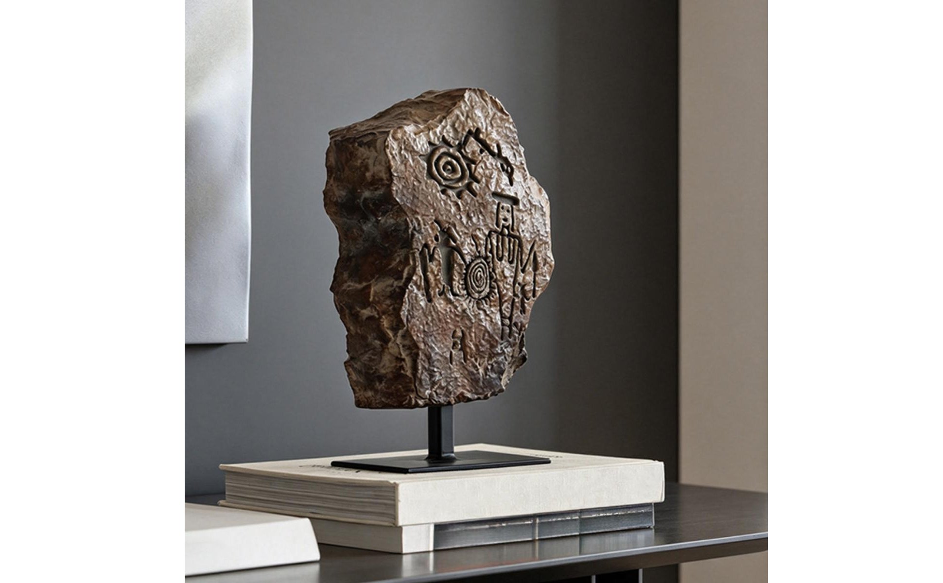 Primitive Rock Art Sculpture Wabi-Sabi Aesthetic Tribal Art Tabletop Ornament