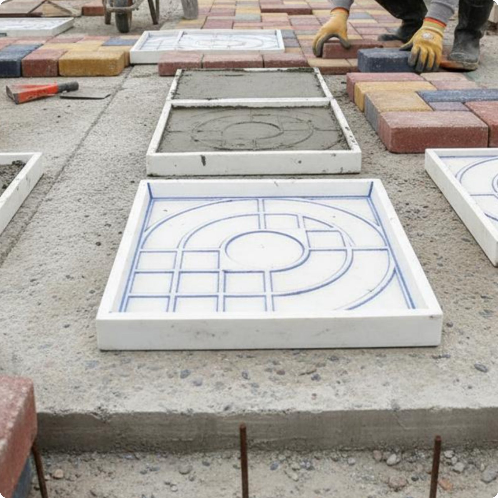 Gehwegplatten Gussform einfache Anwendung Betonform wiederverwendbar für Garten