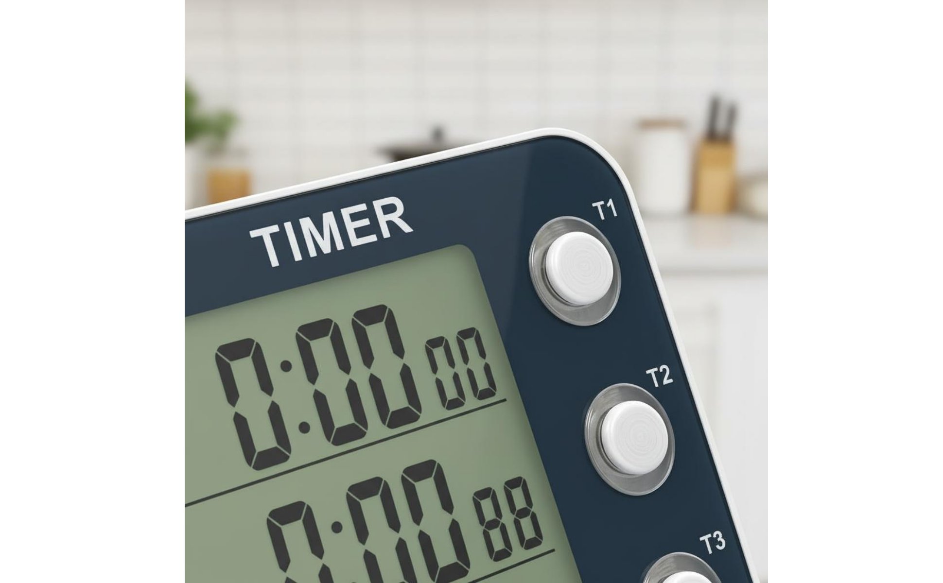 3 Channel Kitchen Timer Flashing Light Notification Multi-Event Digital Timer
