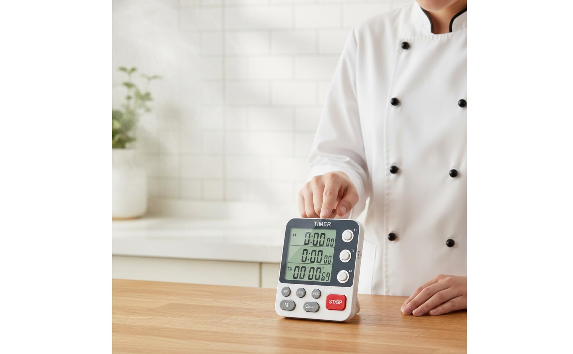 3 Channel Kitchen Timer Flashing Light Notification Multi-Event Digital Timer