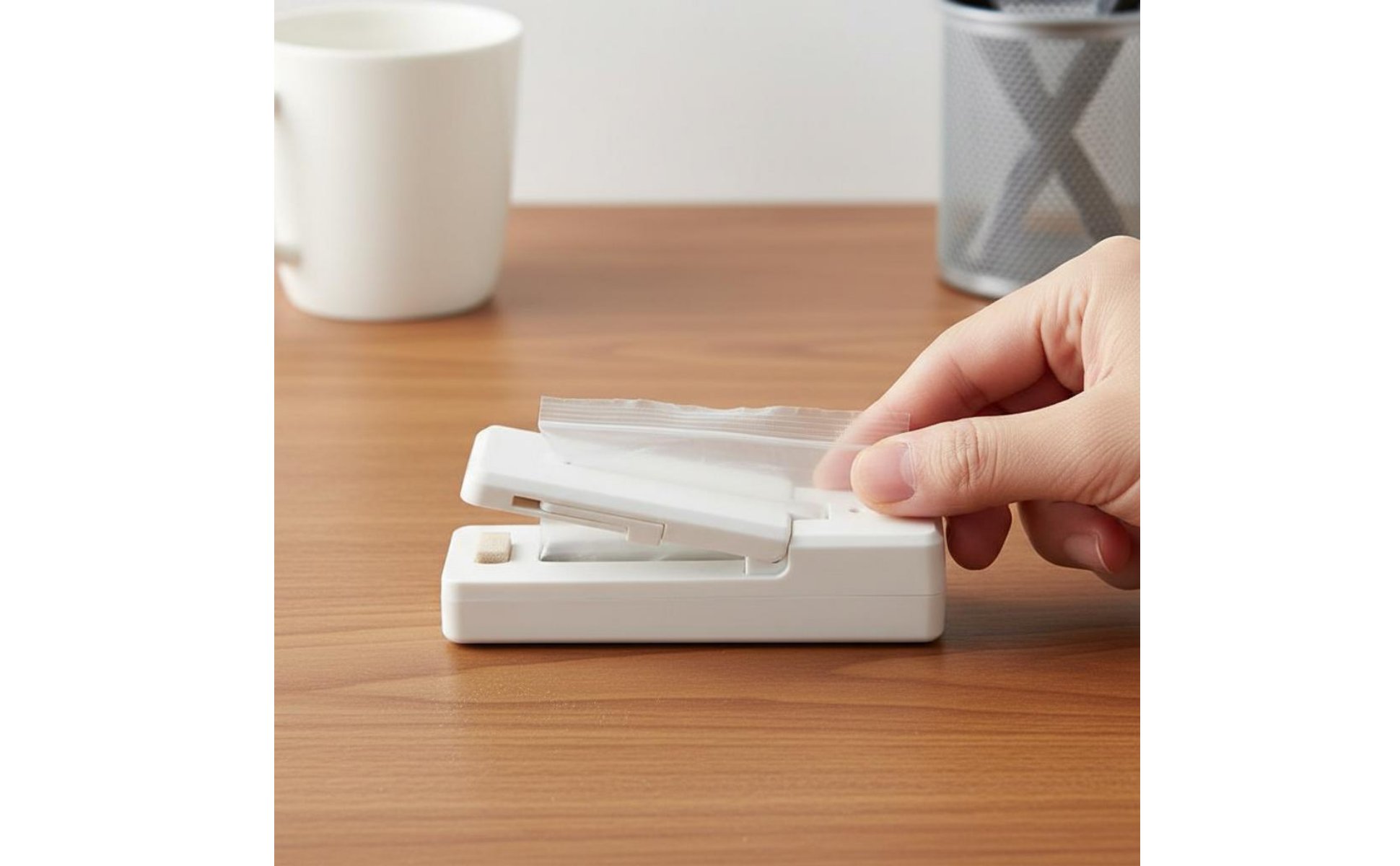 USB Rechargeable Bag Sealer Sticky Base 2-in-1 Sealer and for Travel
