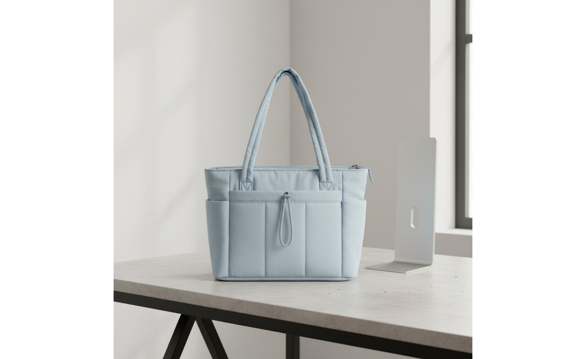 Quilted Tote Bag Lightweight Large Capacity Shoulder Bag for Commute, Students