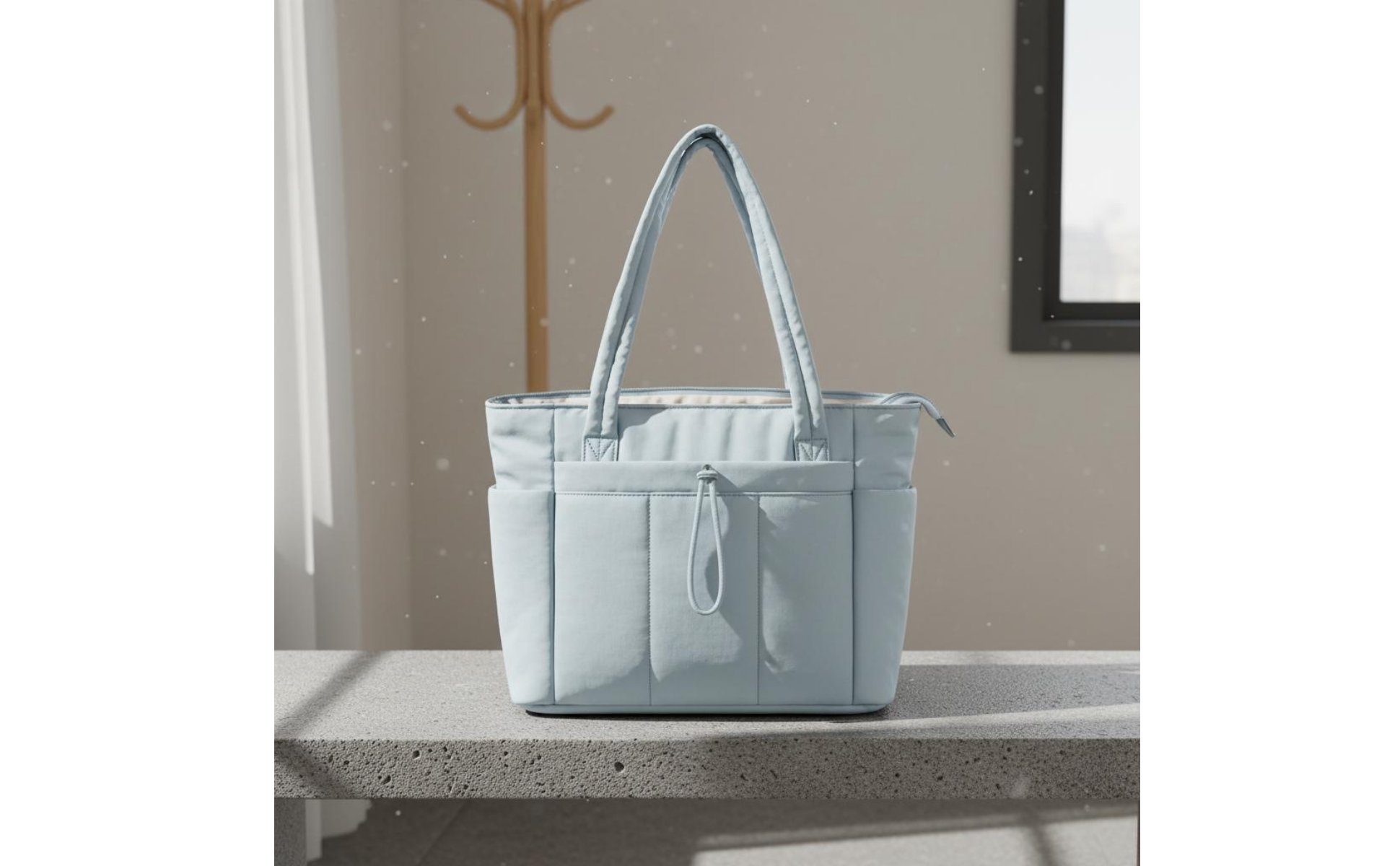 Quilted Tote Bag Lightweight Large Capacity Shoulder Bag for Commute, Students