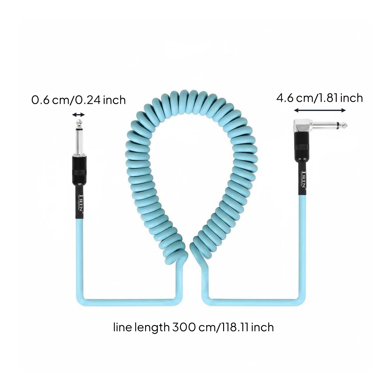 Coiled Bass Guitar Cable Long-Lasting 1/4 Inch Audio Connection Cable Stable