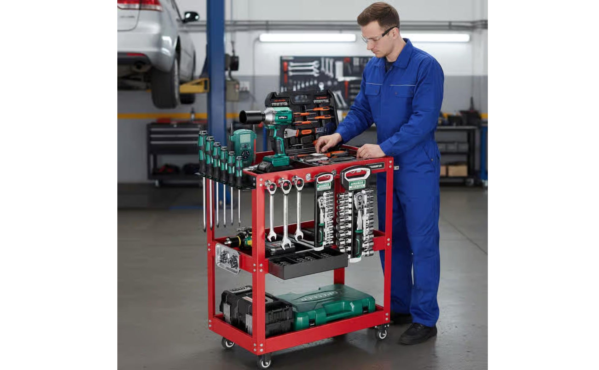 Rolling Tool Cart Multi-Functional Mobile Tool Organizer Large Capacity