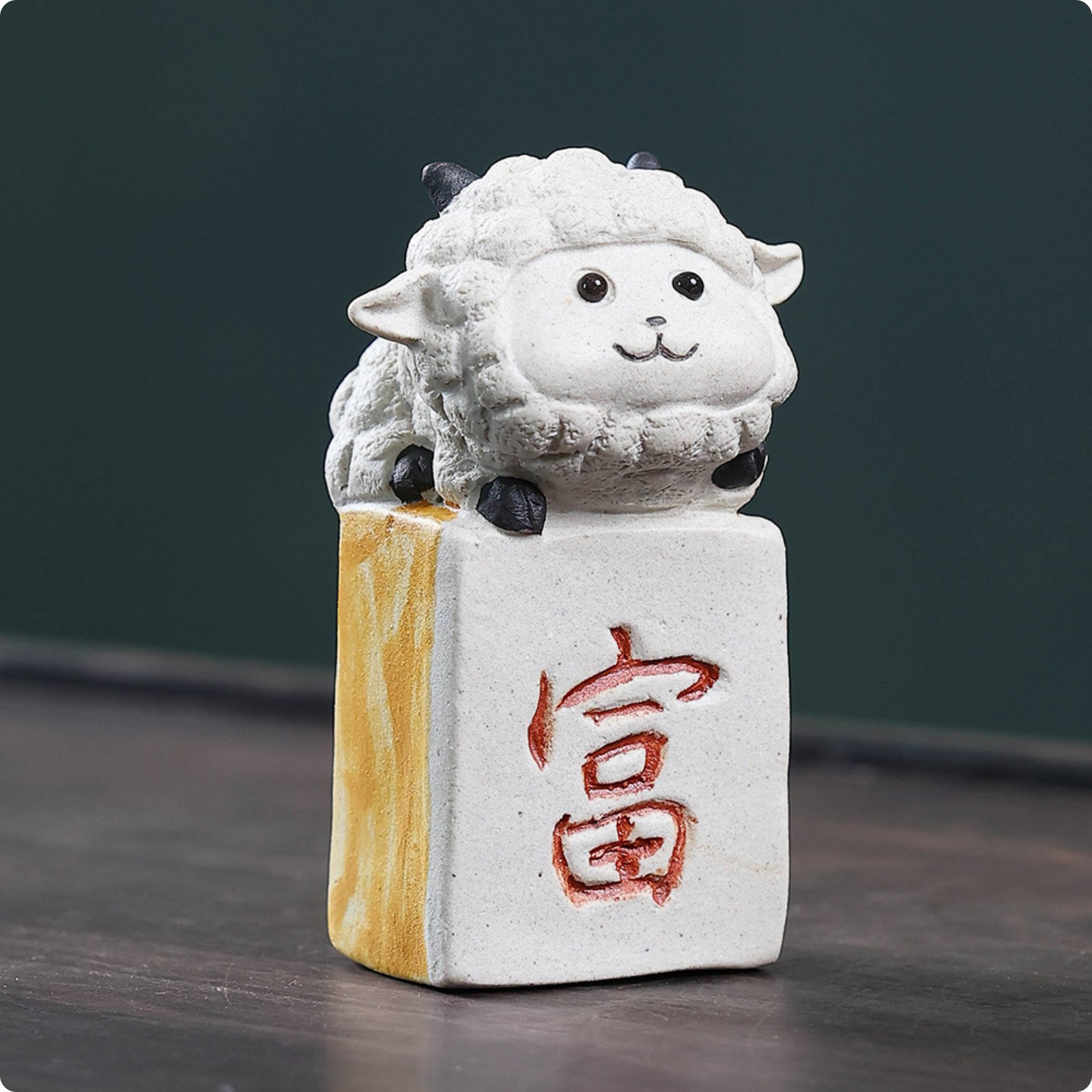 2 Pieces Clay Sheep Tea Pet Cute Goat Tea Pet Gift Idea