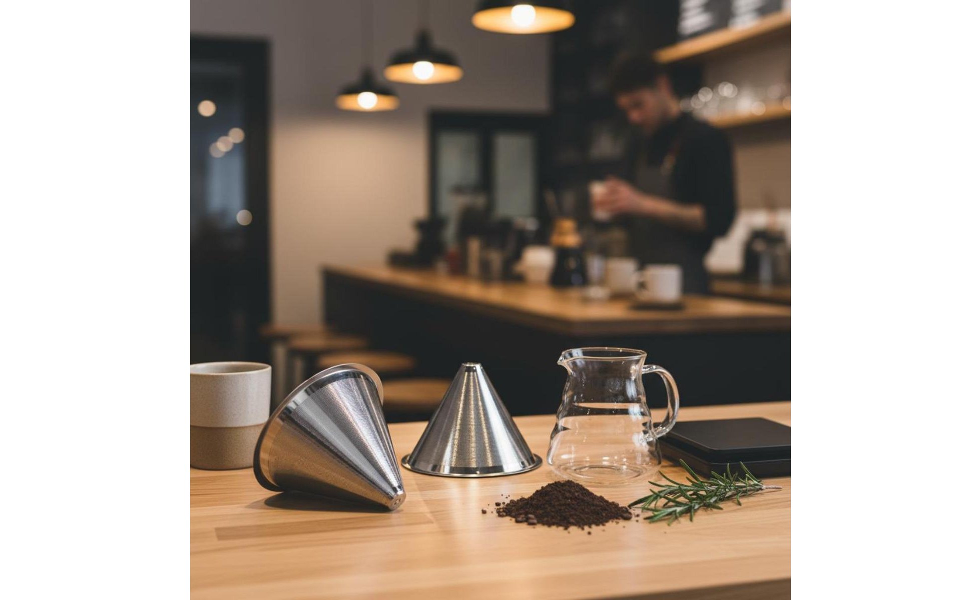 Pour-Over Kaffeefilter Doppellagig Papierloser Kaffeefilter ohne Filterpapier