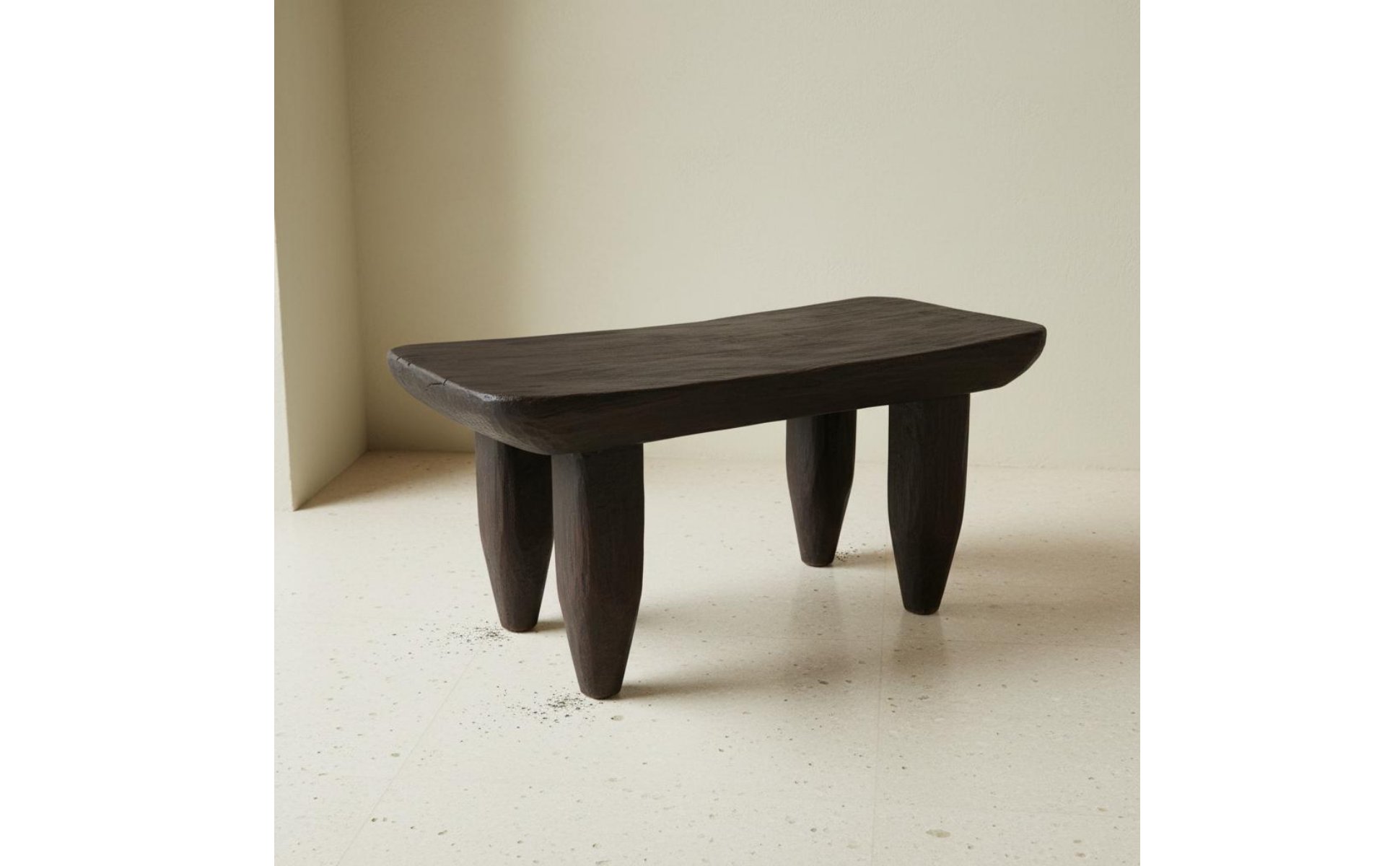 Backless Wooden Stool Distressed Finish Rustic Wood Stool Handmade for Designers