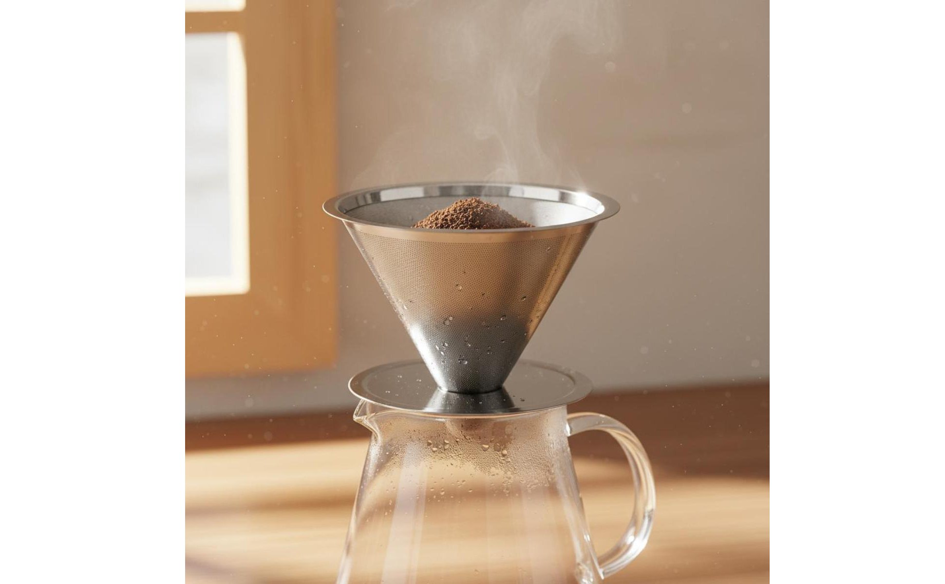 Pour-Over Kaffeefilter Doppellagig Papierloser Kaffeefilter ohne Filterpapier