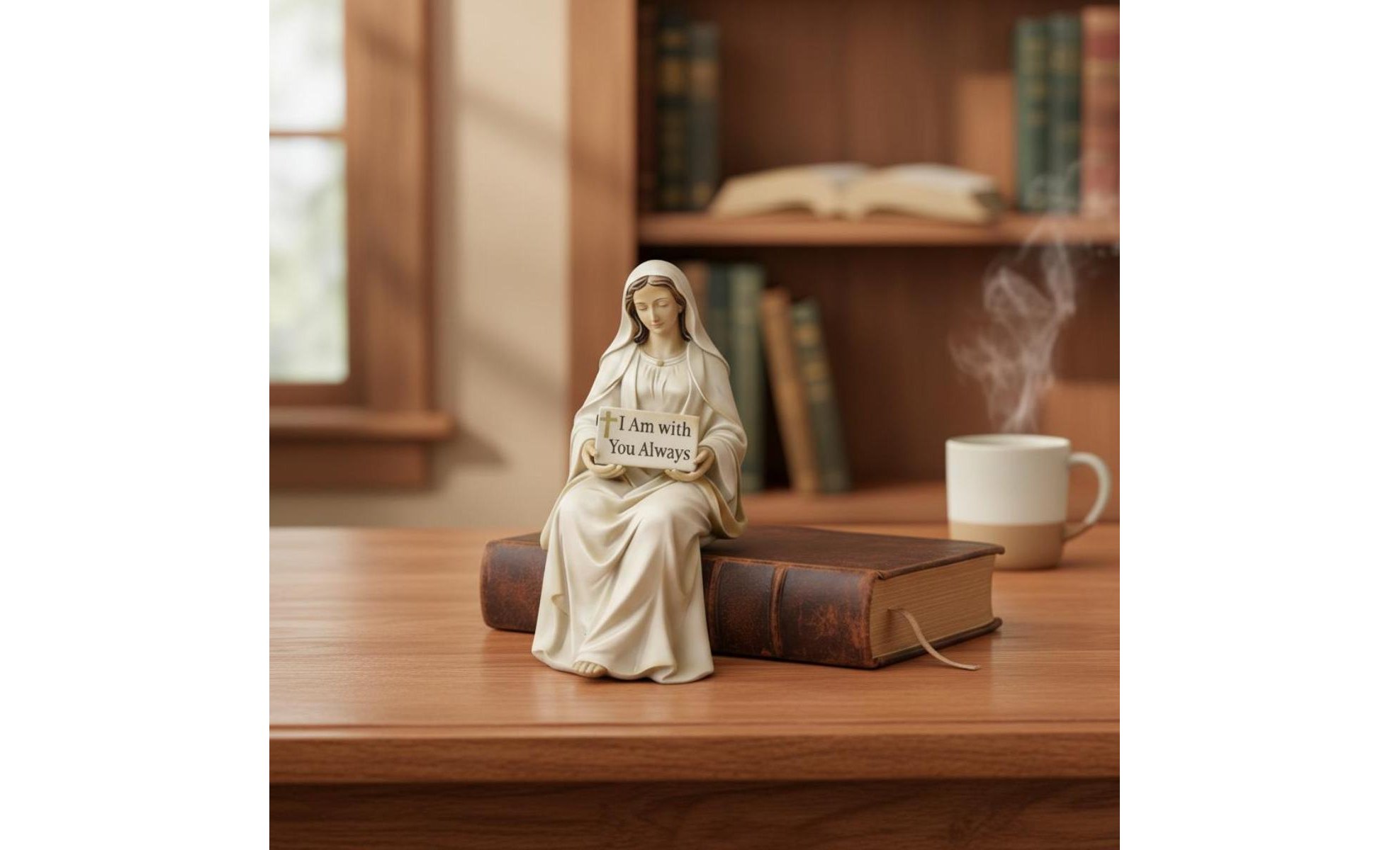 Blessed Mother Shelf Sitter Figurine Spiritual Comfort Desk Companion Figurine