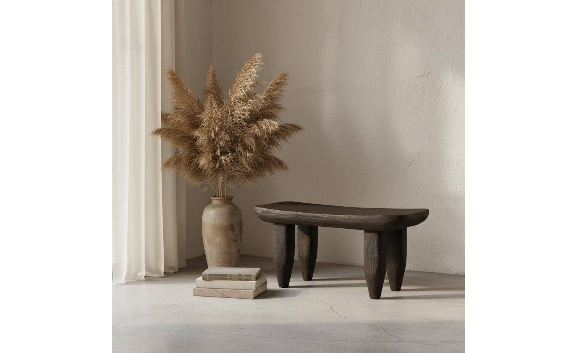 Backless Wooden Stool Distressed Finish Rustic Wood Stool Handmade for Designers
