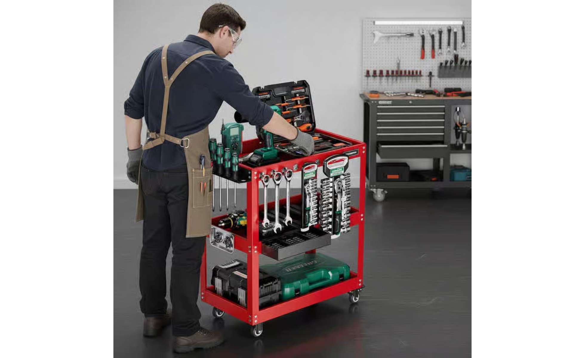 Rolling Tool Cart Multi-Functional Mobile Tool Organizer Large Capacity