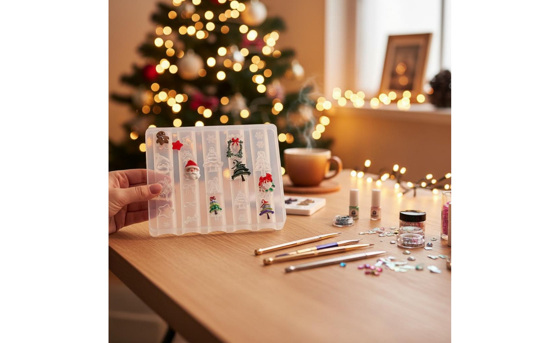 3D Weihnachts-Nagelform Weihnachtsmotive Nageldesign Schablone Weihnachten