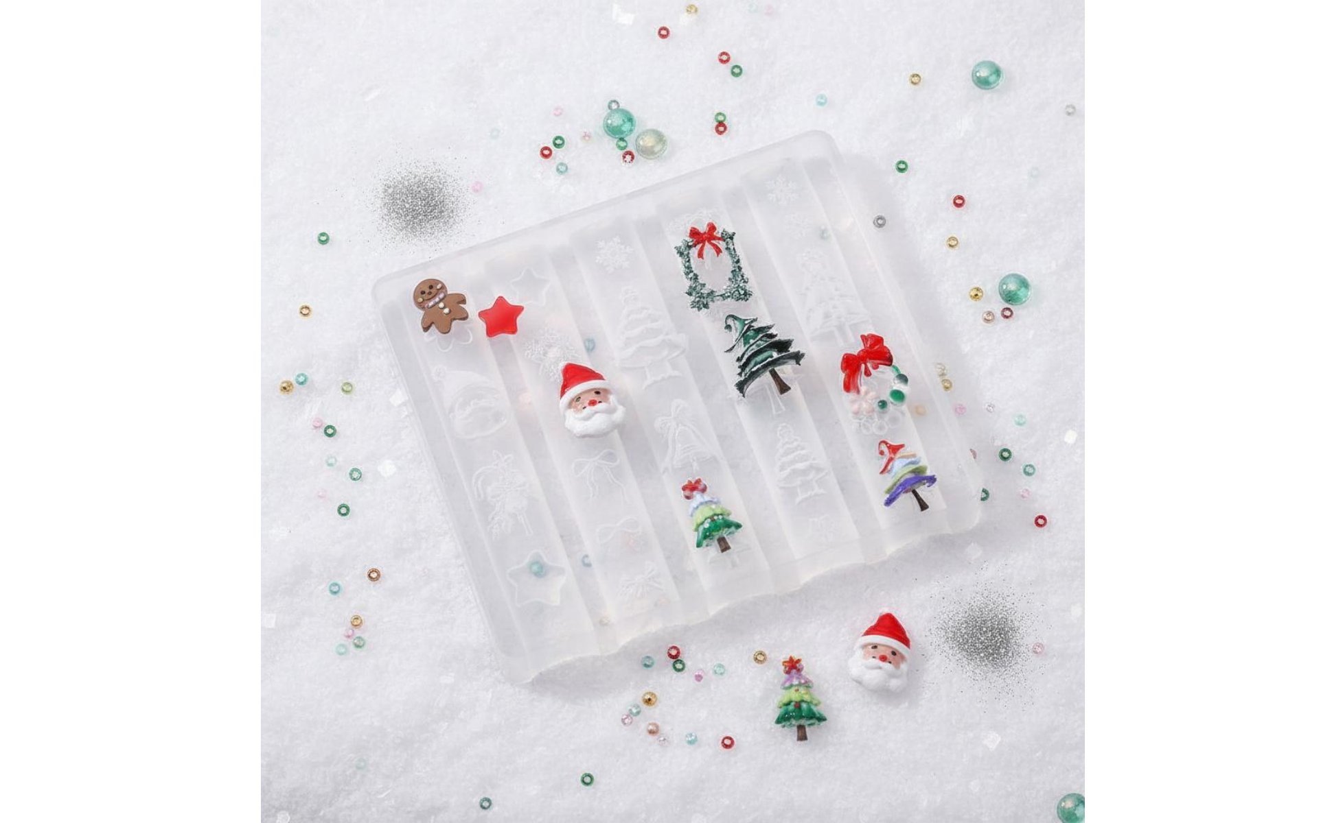 3D Weihnachts-Nagelform Weihnachtsmotive Nageldesign Schablone Weihnachten