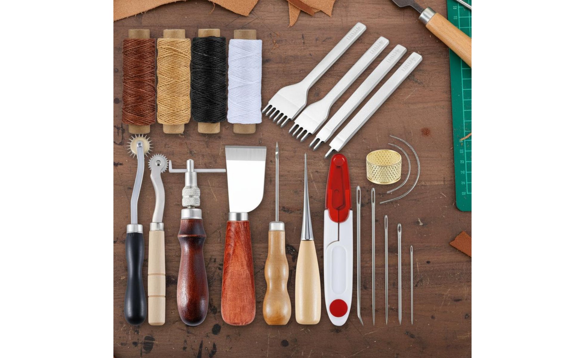 Leather Hand Sewing Tool Set Multi-Functional Leather Stitching Punch Kit
