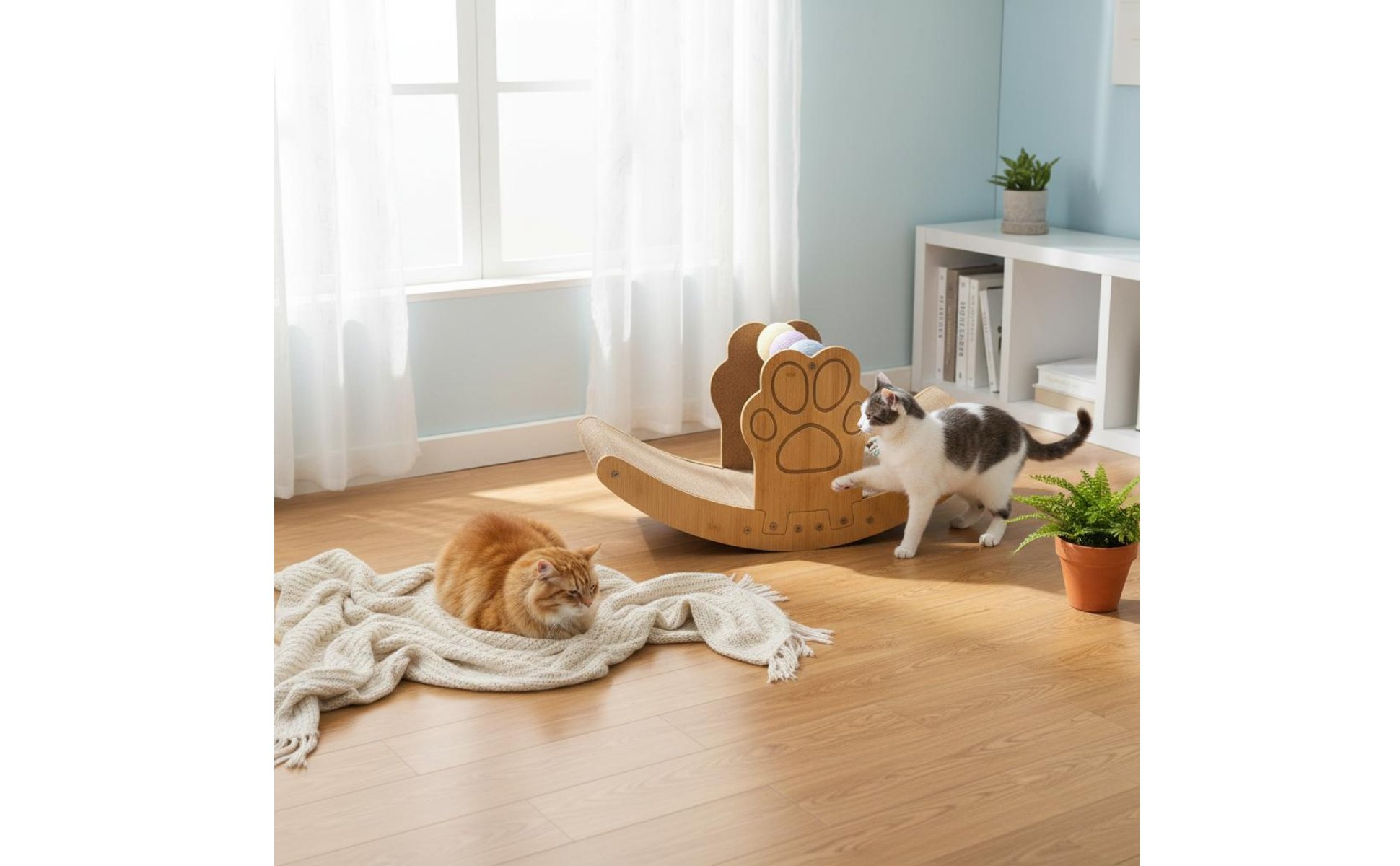 Cat Scratching Rocking Chair Wear Resistant 2-in-1 Cat Scratcher Lounger