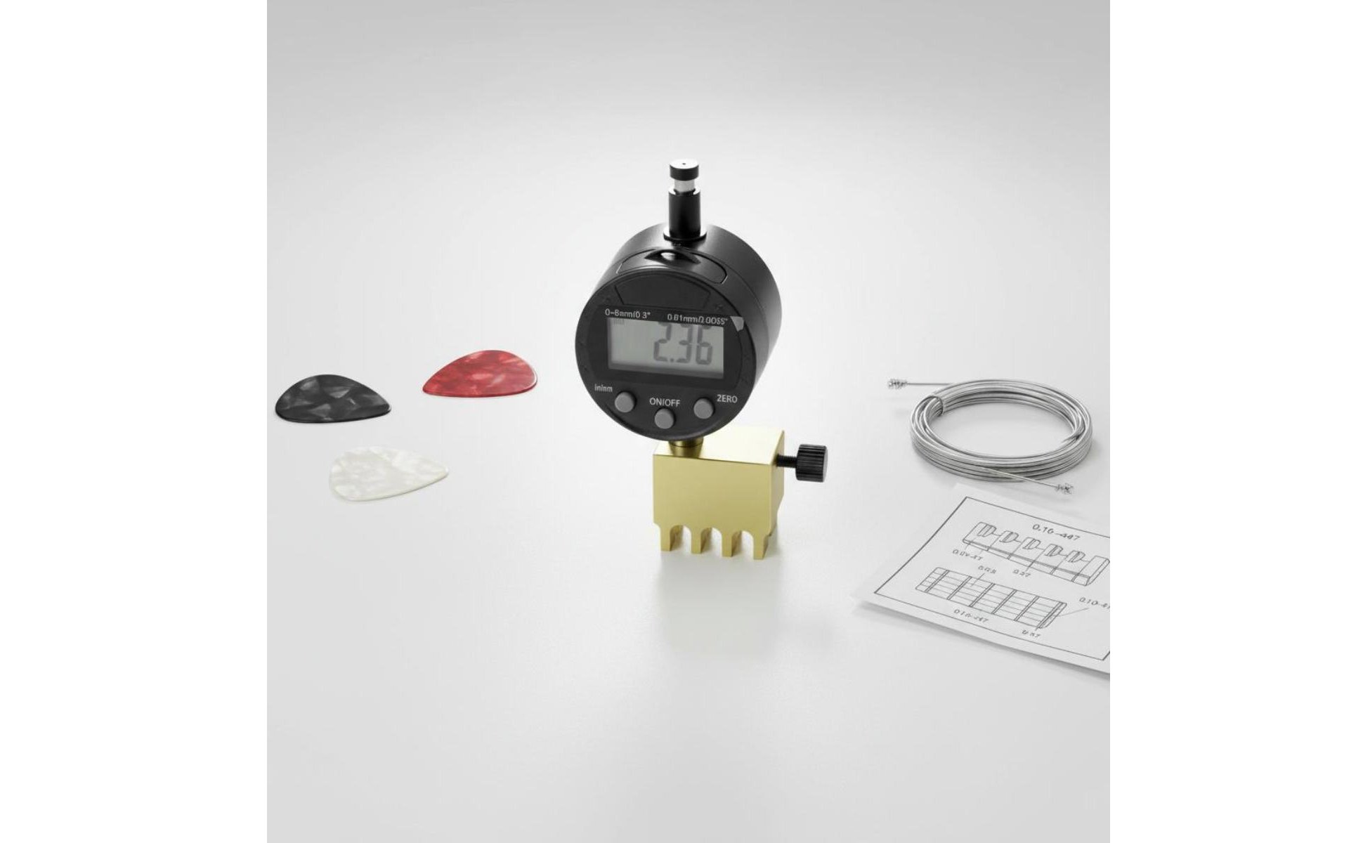 Misuratore Altezza Corde Chitarra Display Digitale per Manutenzione, Chitarristi