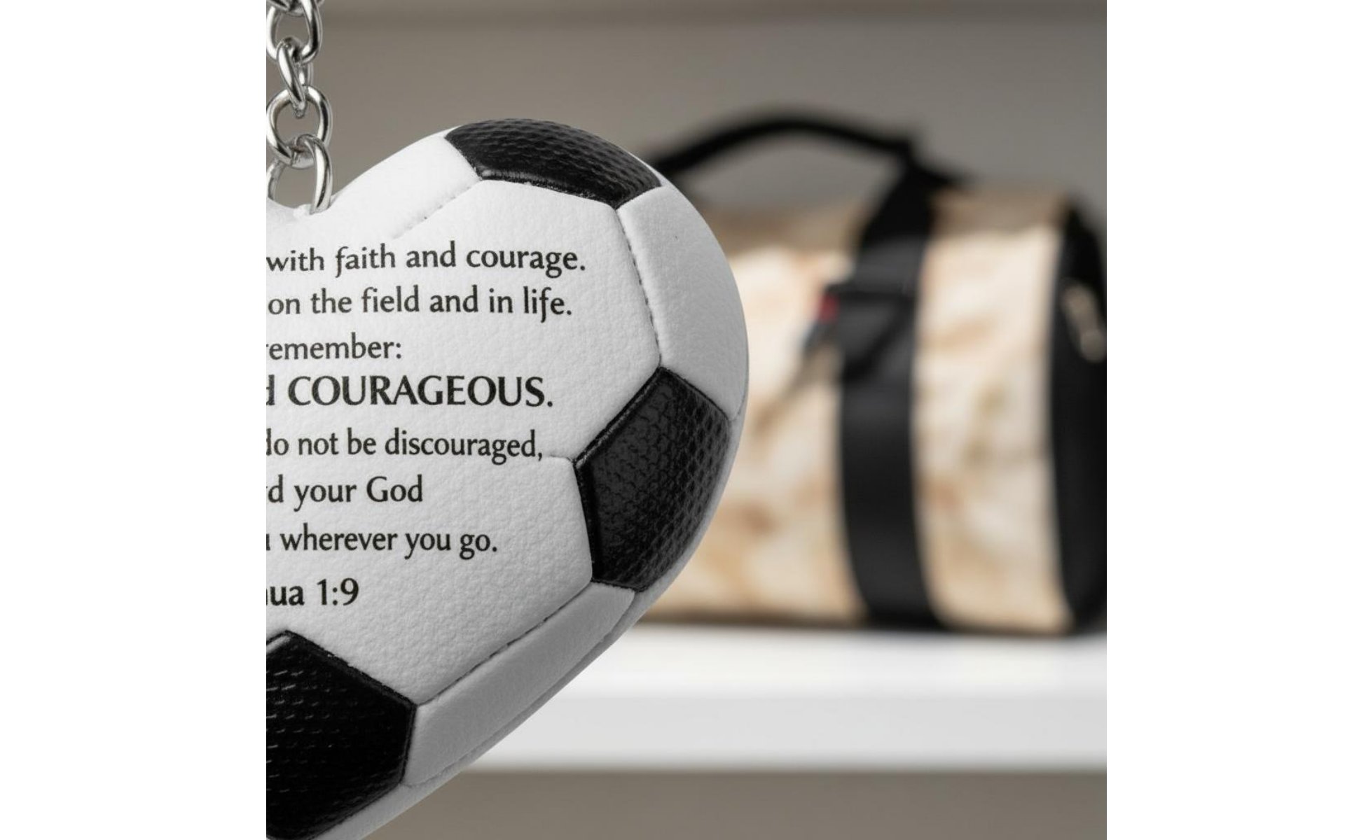 Heart Soccer Keychain Sturdy Resin Soccer Ball Heart Ornament Lightweight
