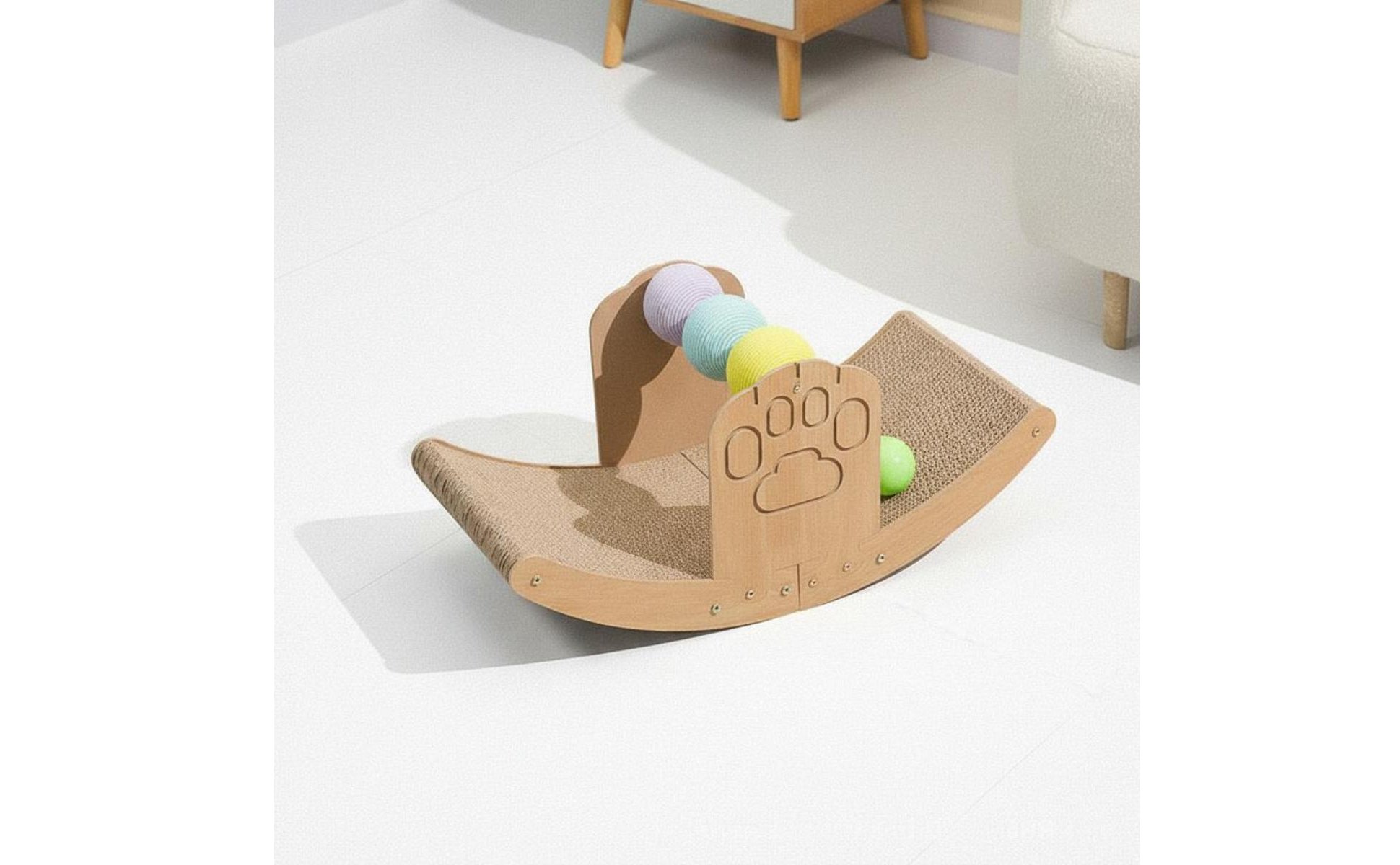 Cat Scratching Rocking Chair Wear Resistant 2-in-1 Cat Scratcher Lounger