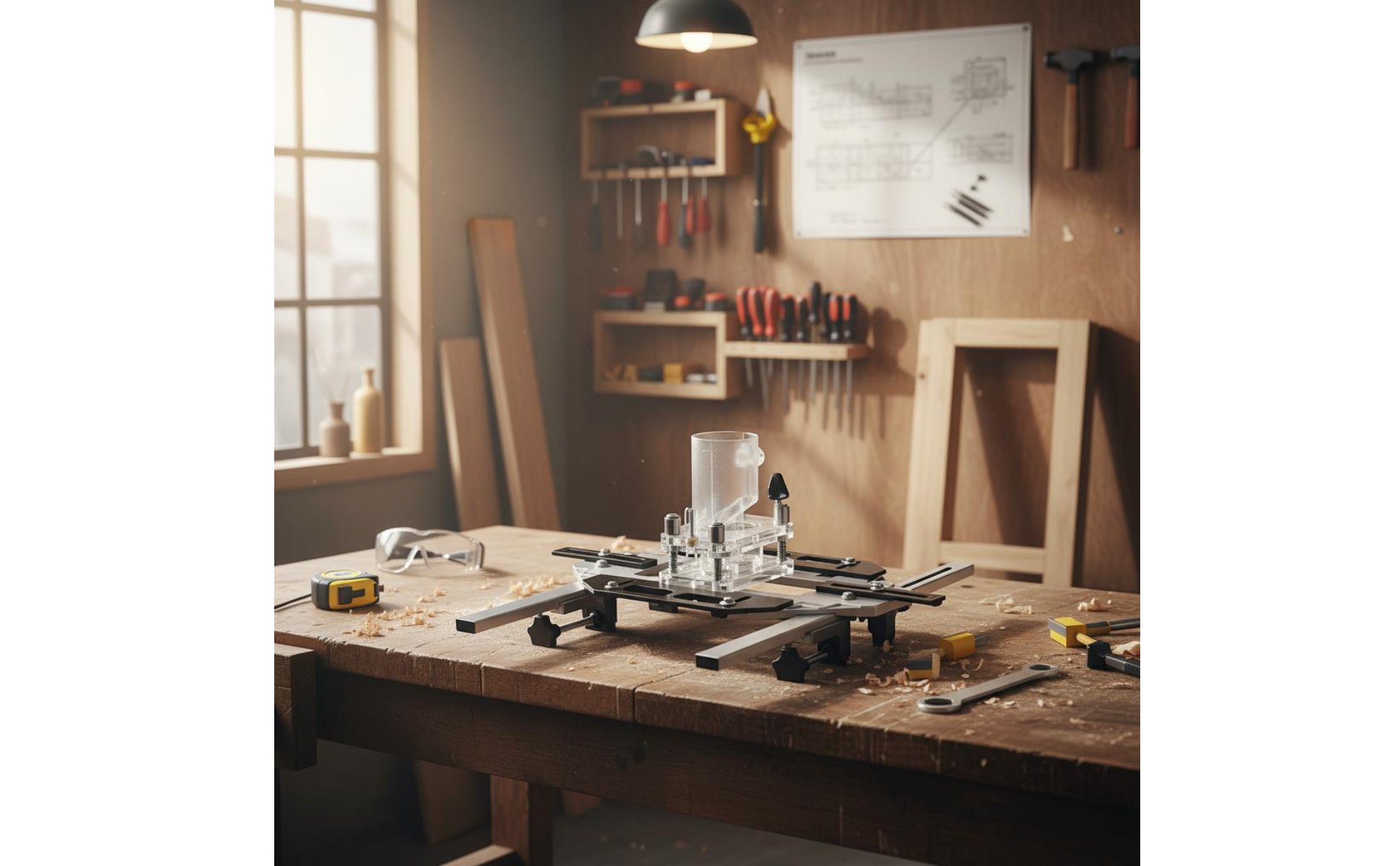 Door Hinge Installation Jig Positioning Adjustment Design for Woodworkers