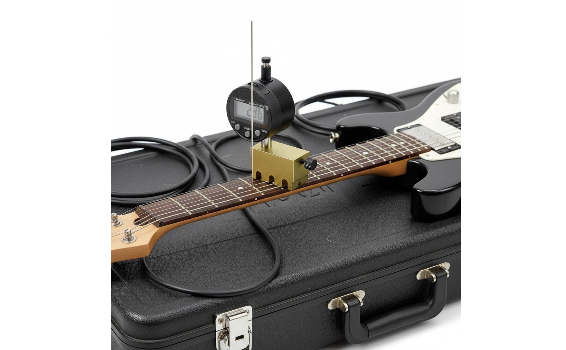 Misuratore Altezza Corde Chitarra Display Digitale per Manutenzione, Chitarristi