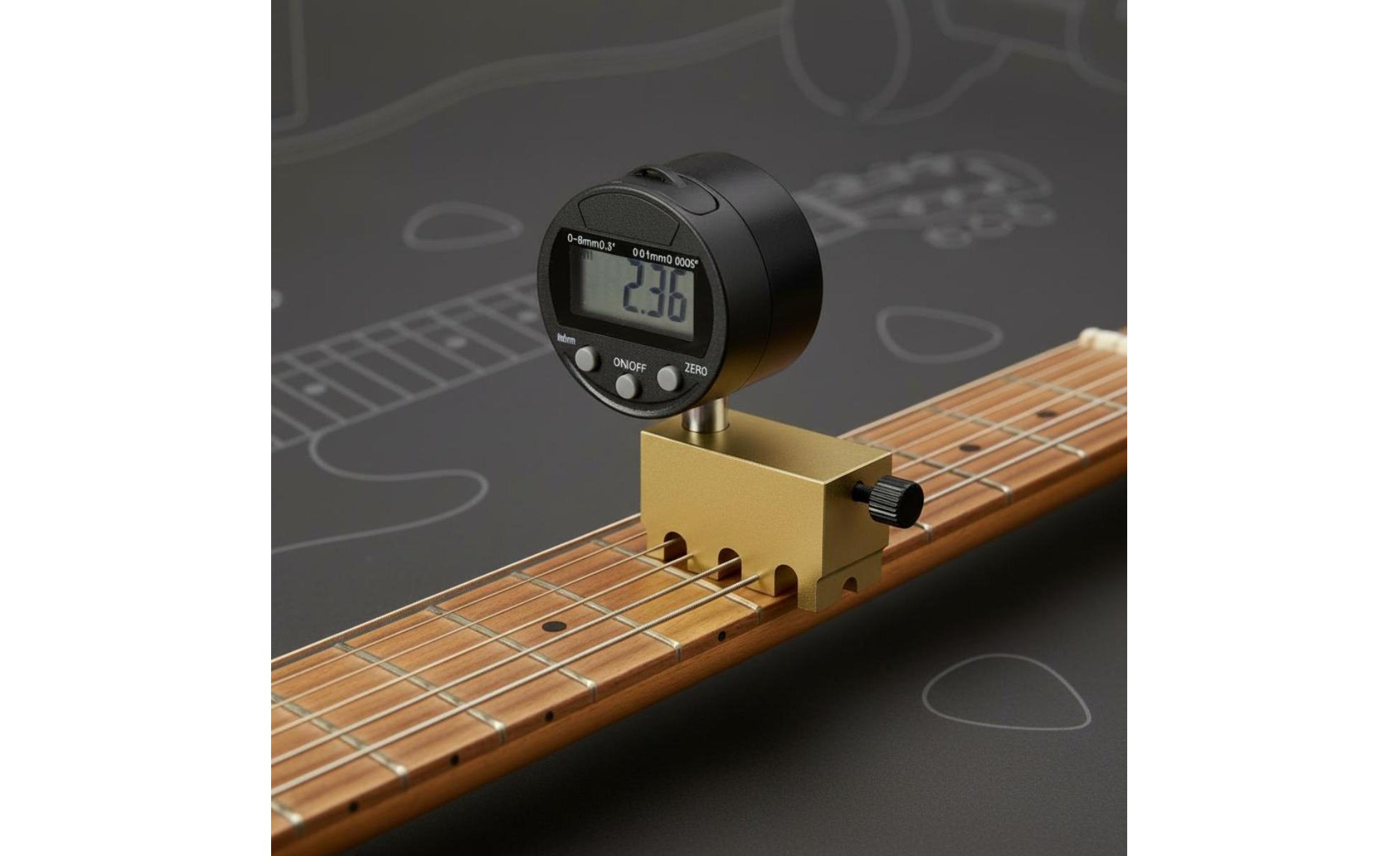 Misuratore Altezza Corde Chitarra Display Digitale per Manutenzione, Chitarristi