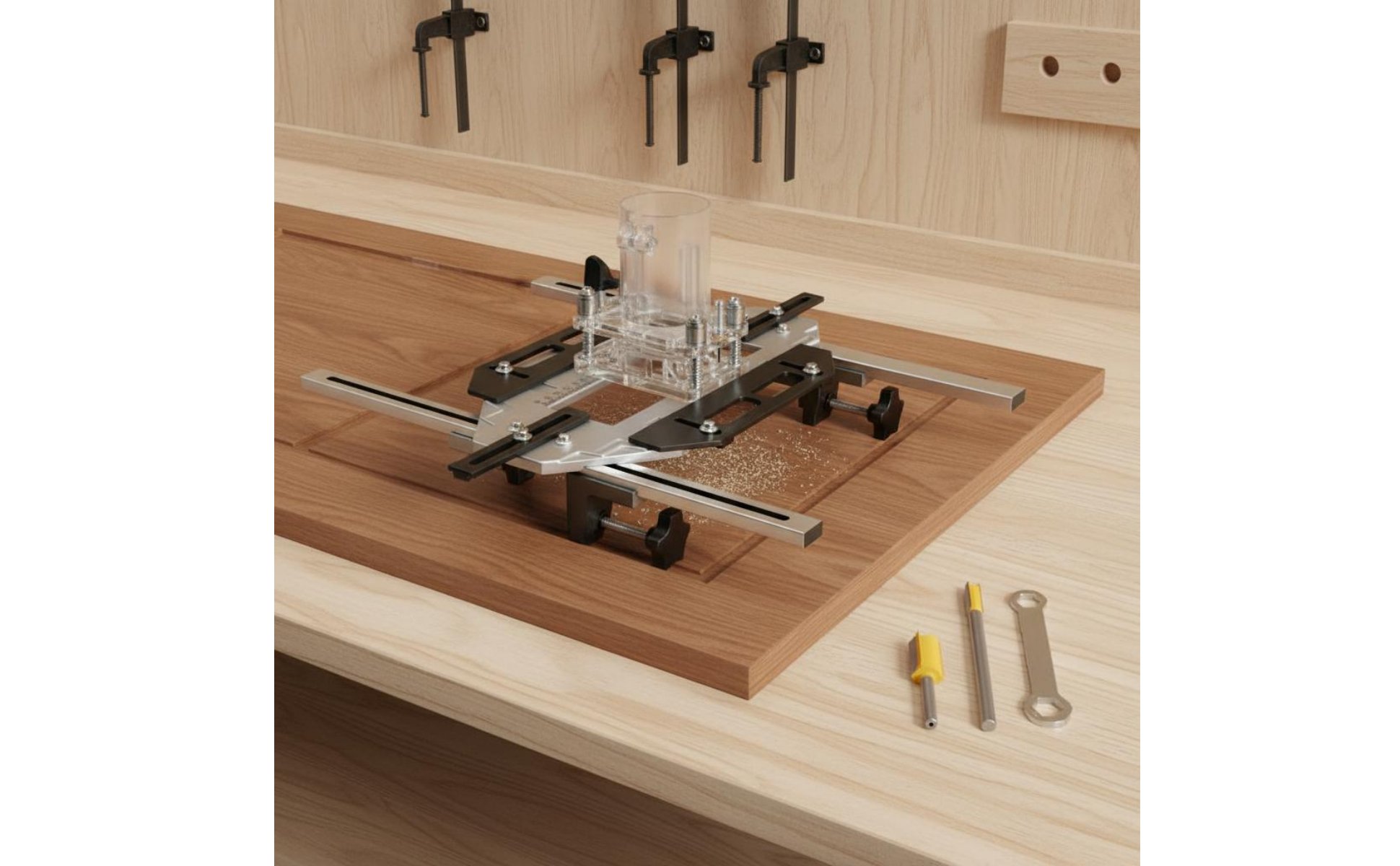 Door Hinge Installation Jig Positioning Adjustment Design for Woodworkers
