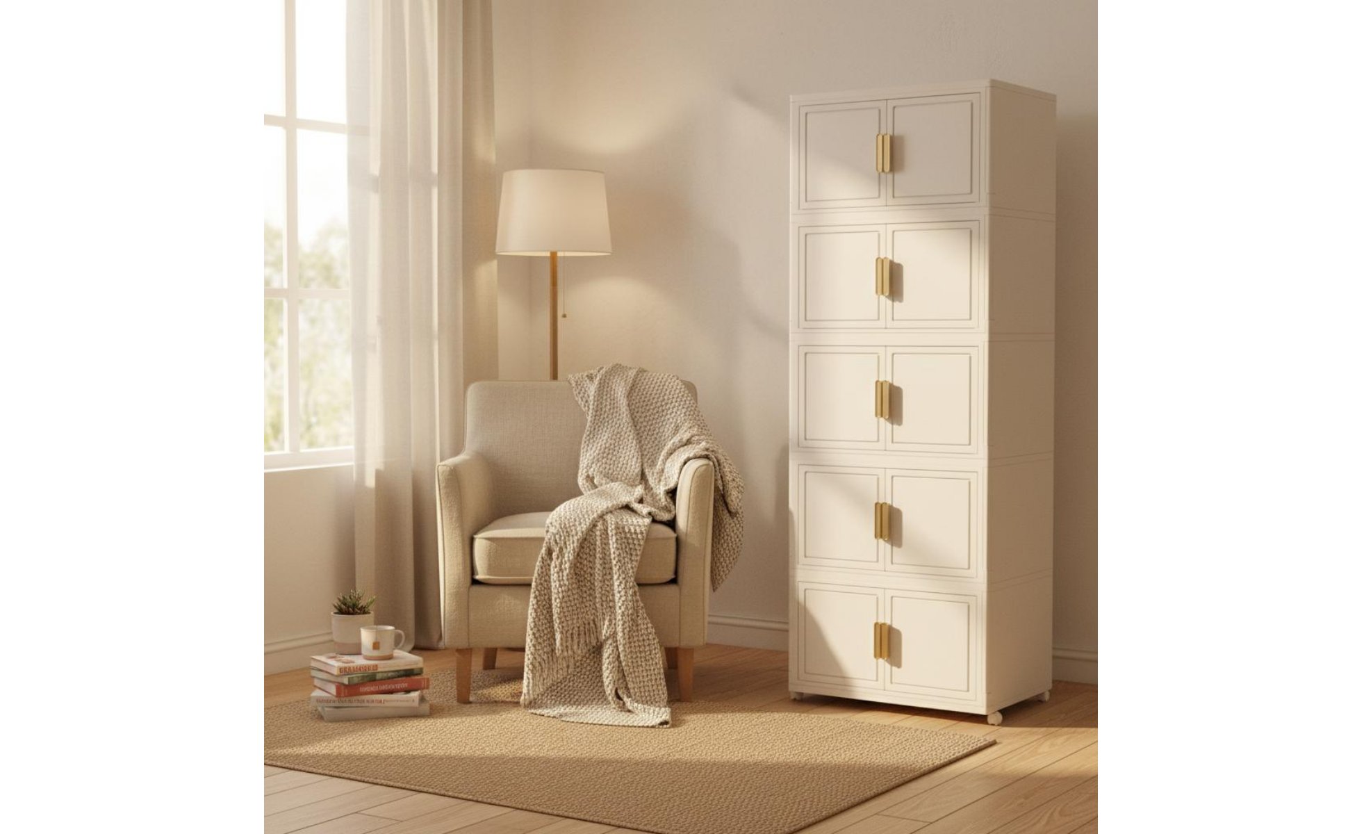 Foldable Storage Cabinet Installation-Effortless Stackable Organizer Bin