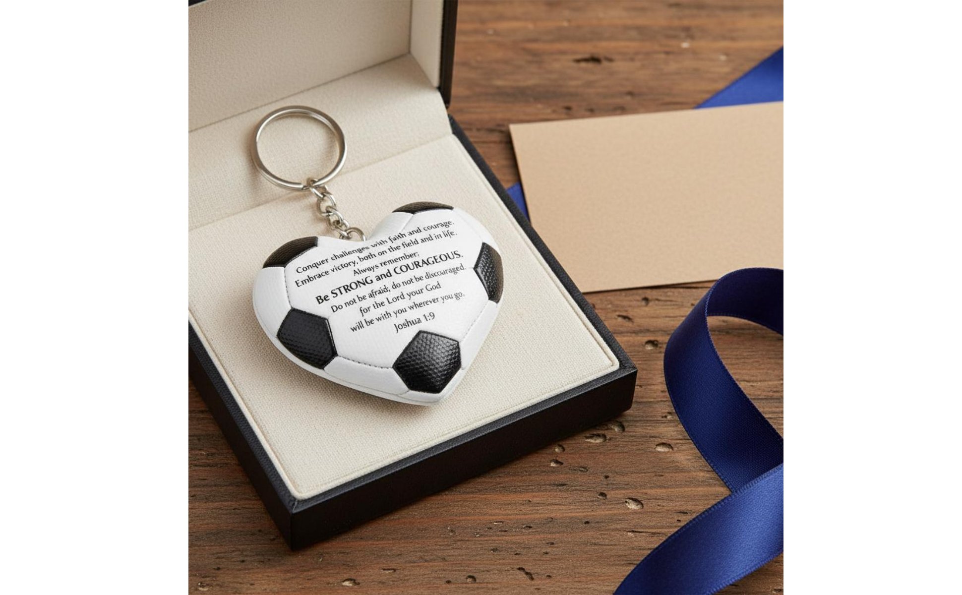 Heart Soccer Keychain Sturdy Resin Soccer Ball Heart Ornament Lightweight