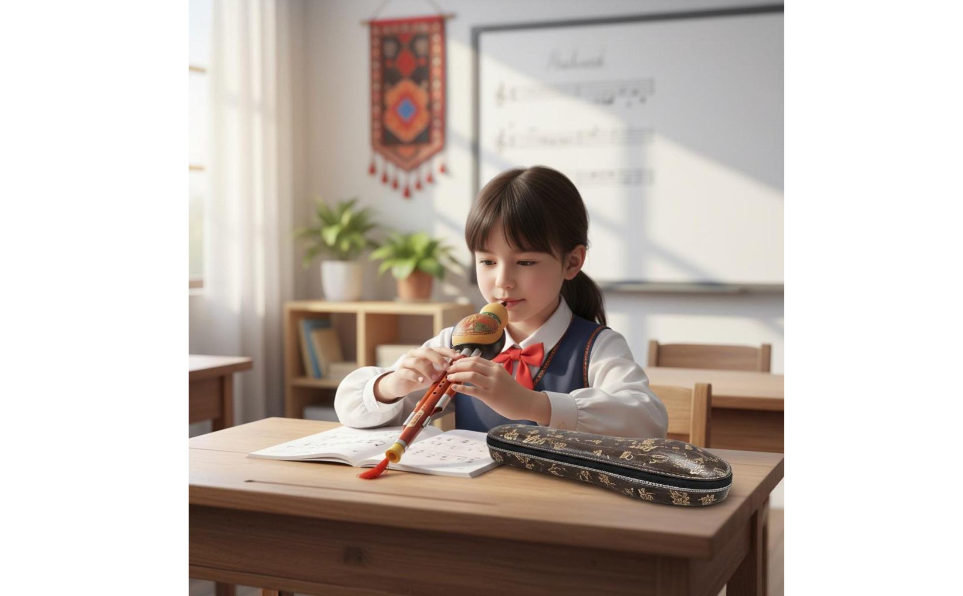Hulusi Flöte reiner Ton chinesische Kürbisflöte aus Echtholz für Schüler, Kinder