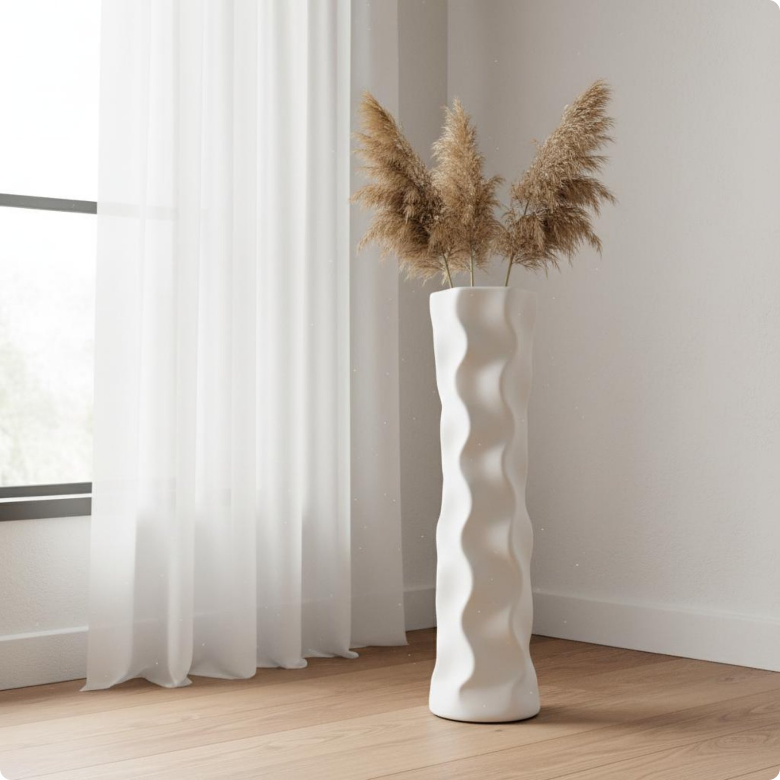 Plastic Imitation Ceramic Vase Lightweight Home Decoration Delicate Line Design