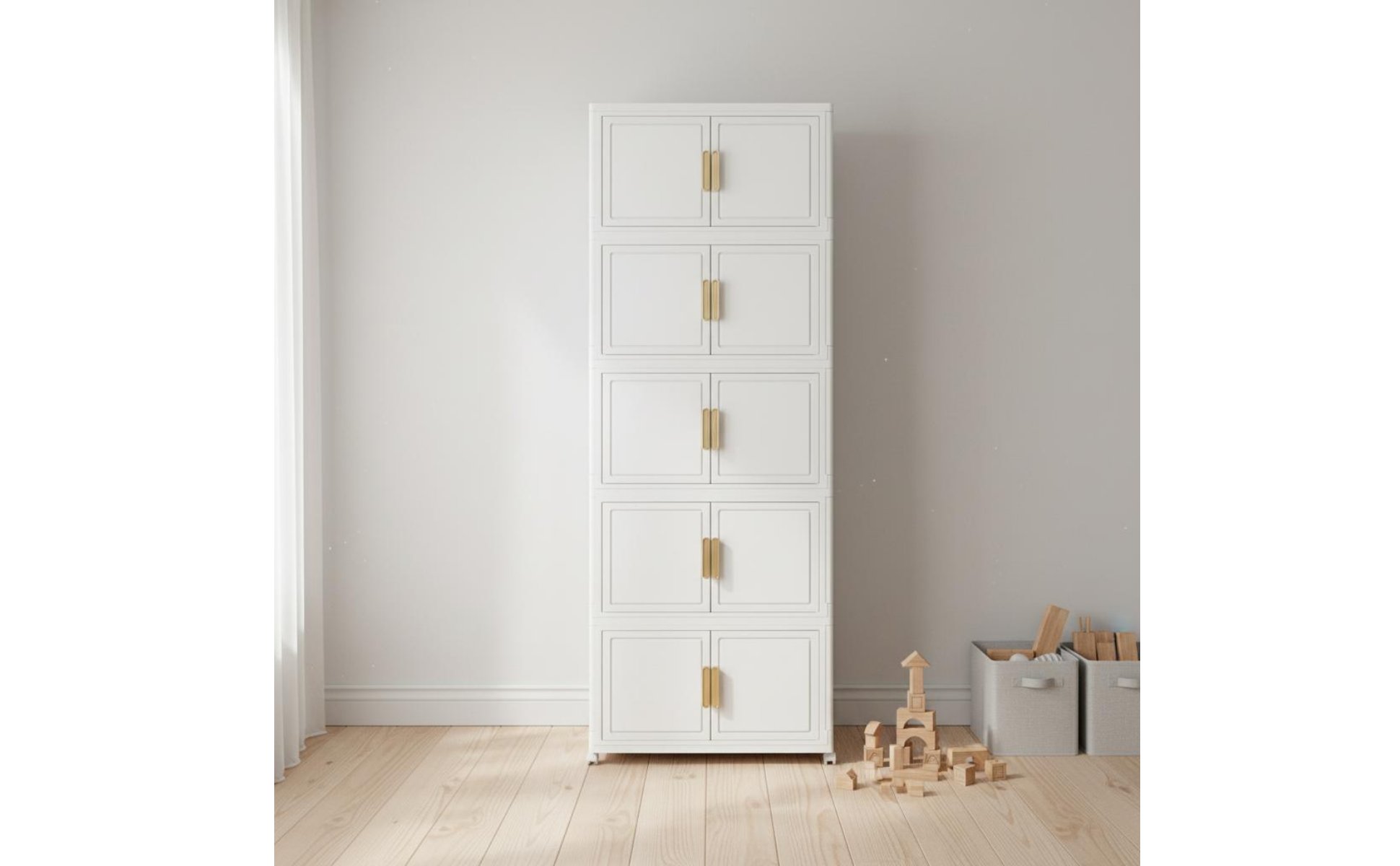Foldable Storage Cabinet Installation-Effortless Stackable Organizer Bin