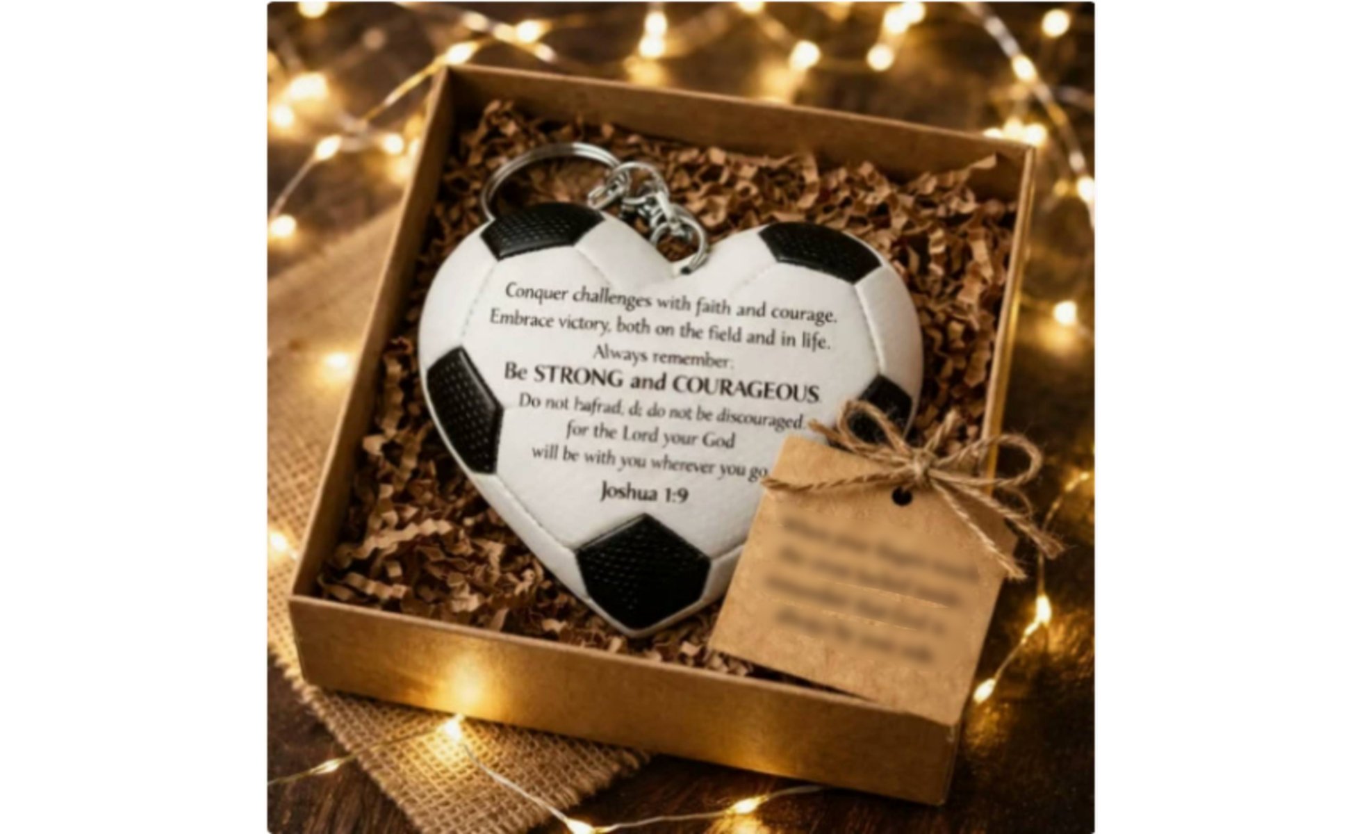 Heart Soccer Keychain Sturdy Resin Soccer Ball Heart Ornament Lightweight