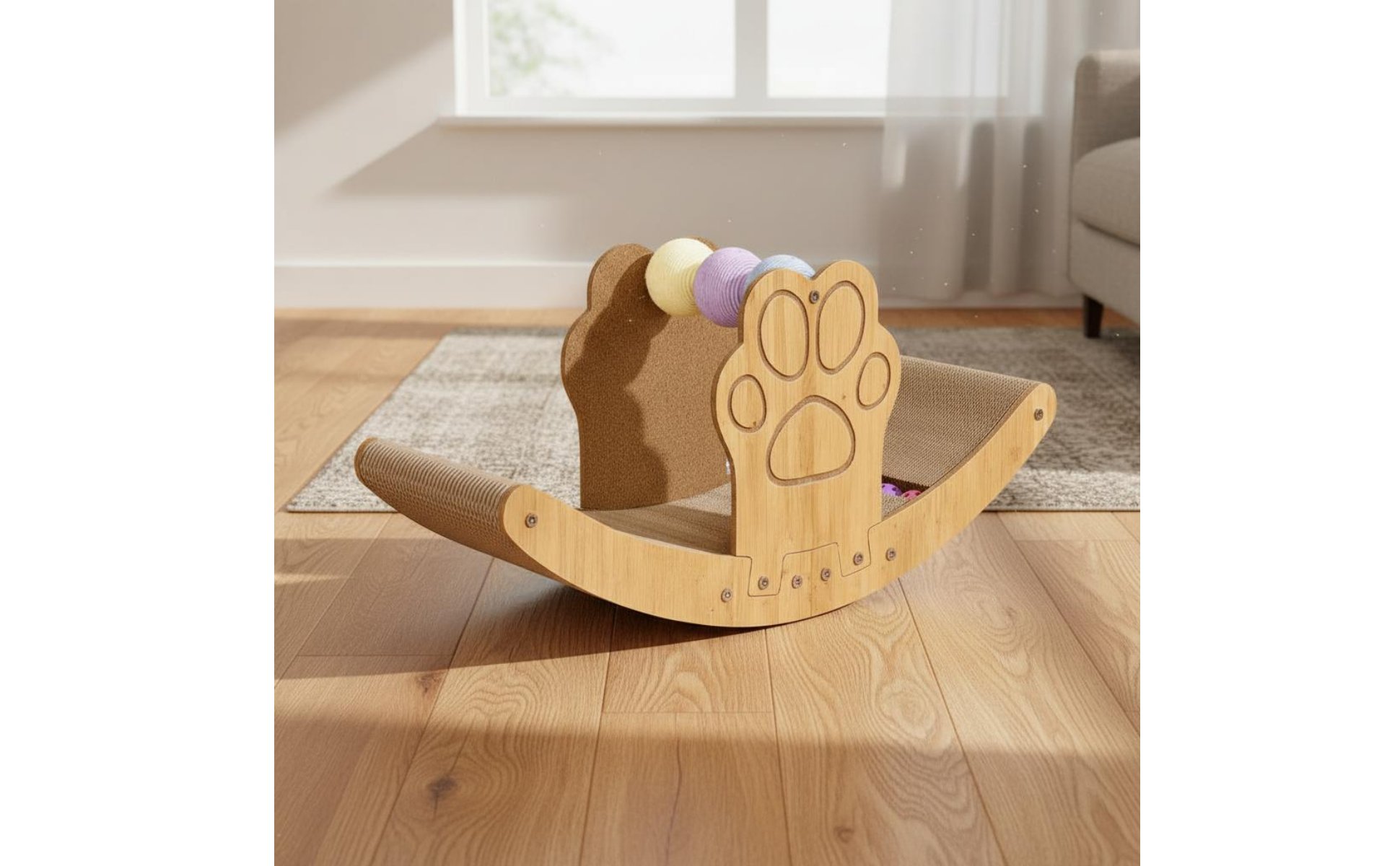 Cat Scratching Rocking Chair Wear Resistant 2-in-1 Cat Scratcher Lounger