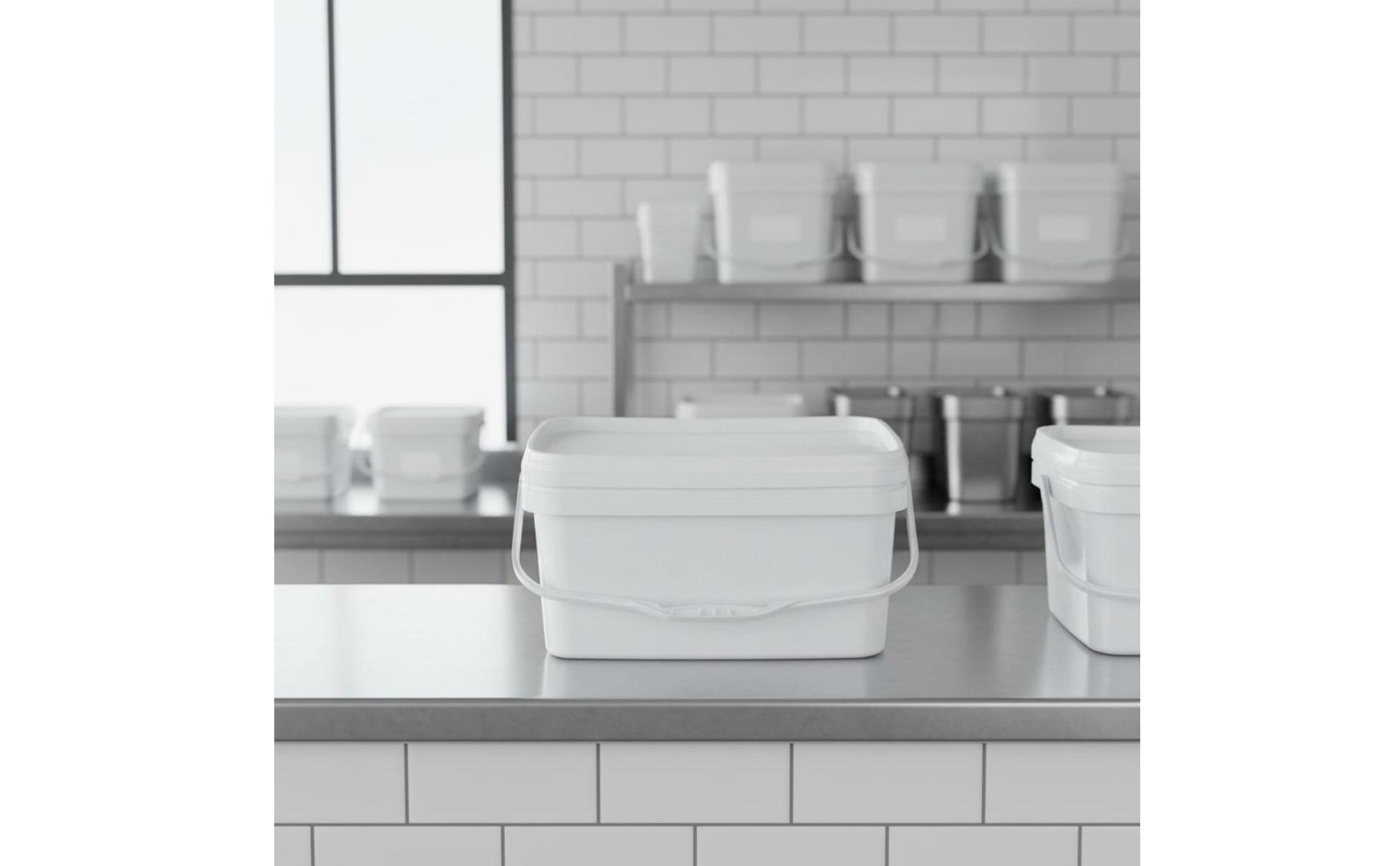 Square Plastic Pail Large Capacity Square Pail with Lid