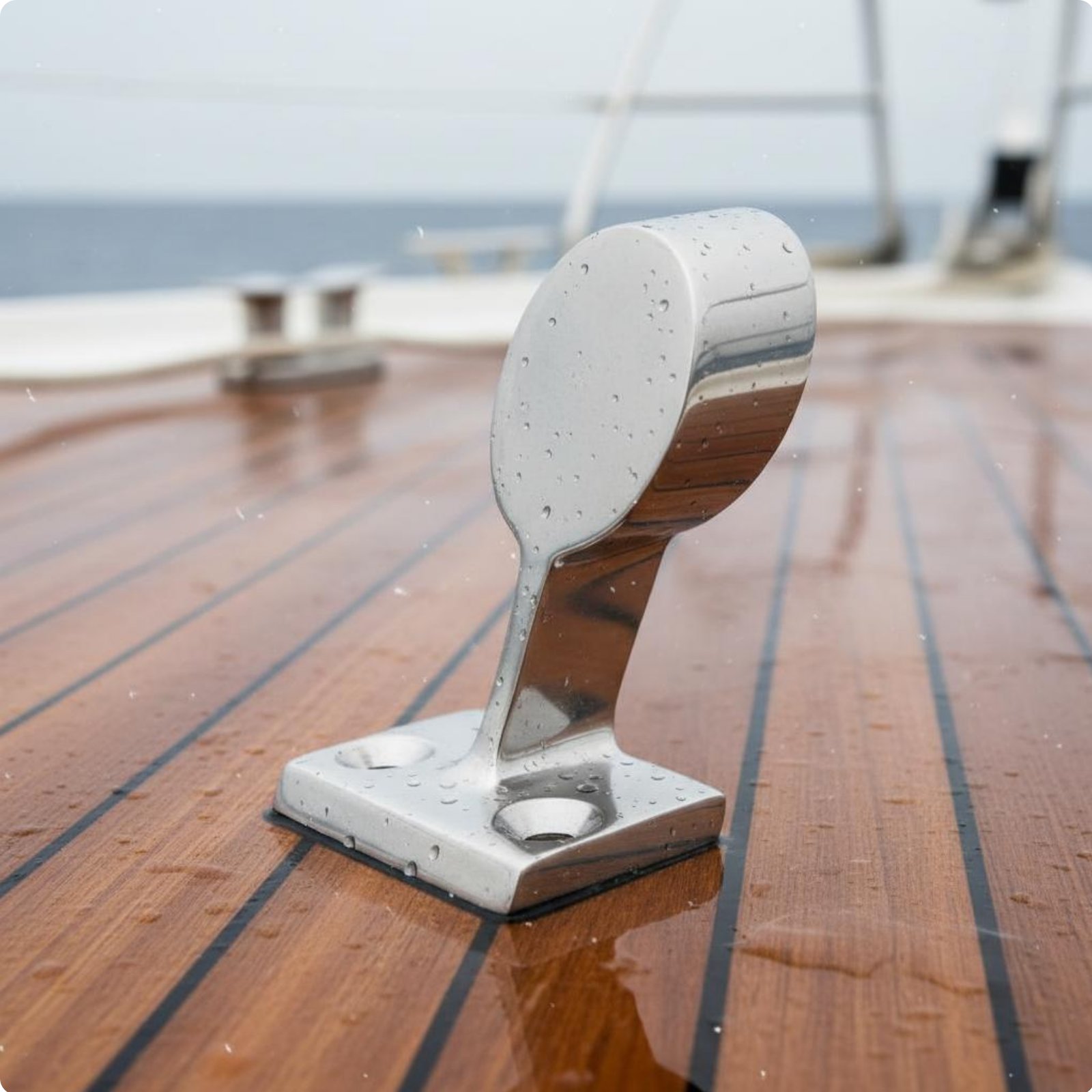 Yacht Rail Stanchion Base Railing Fitting Mirror Polished