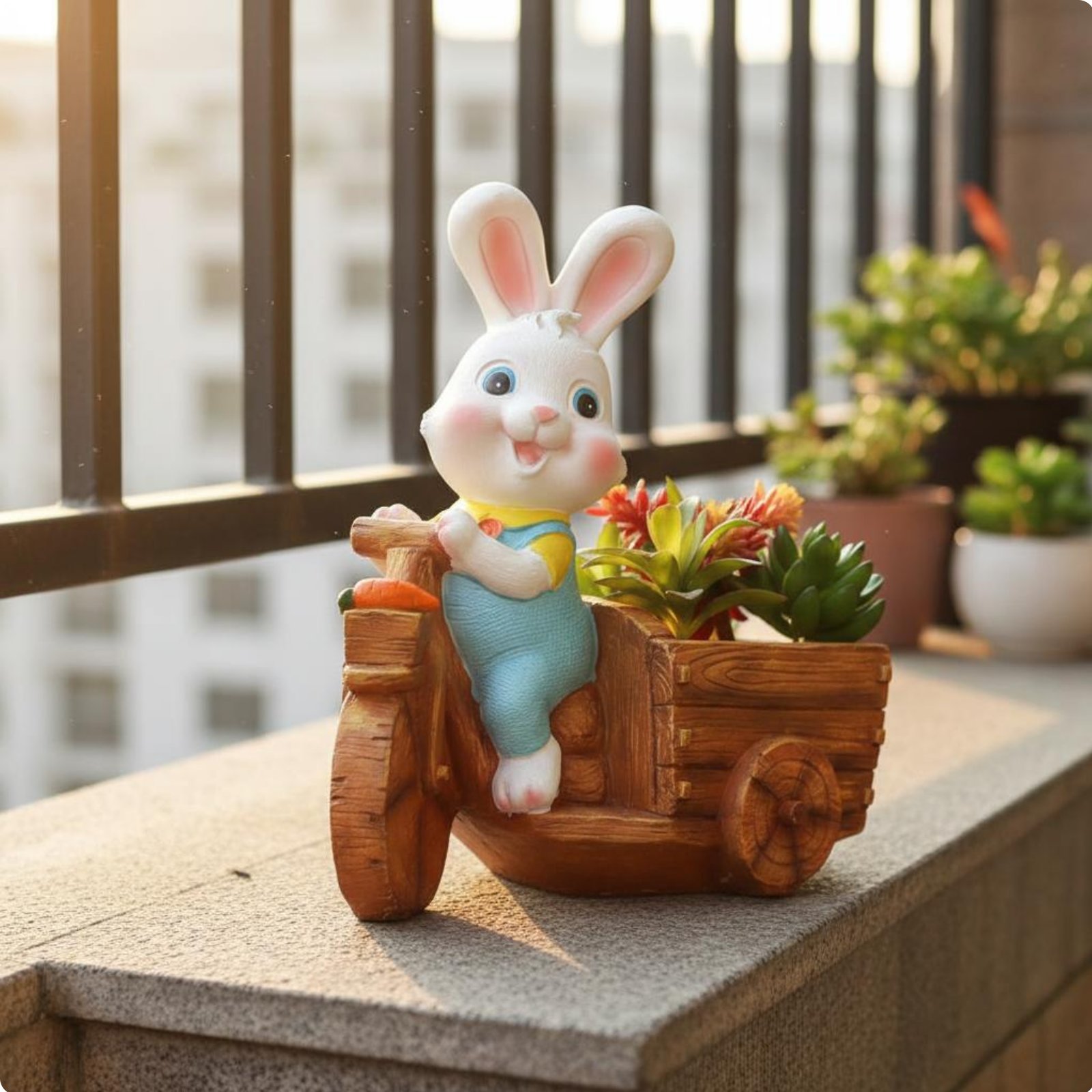 Cartoon Hase Pflanzgefäß Niedliches Design Hasen Blumentopf Beständig für Hof