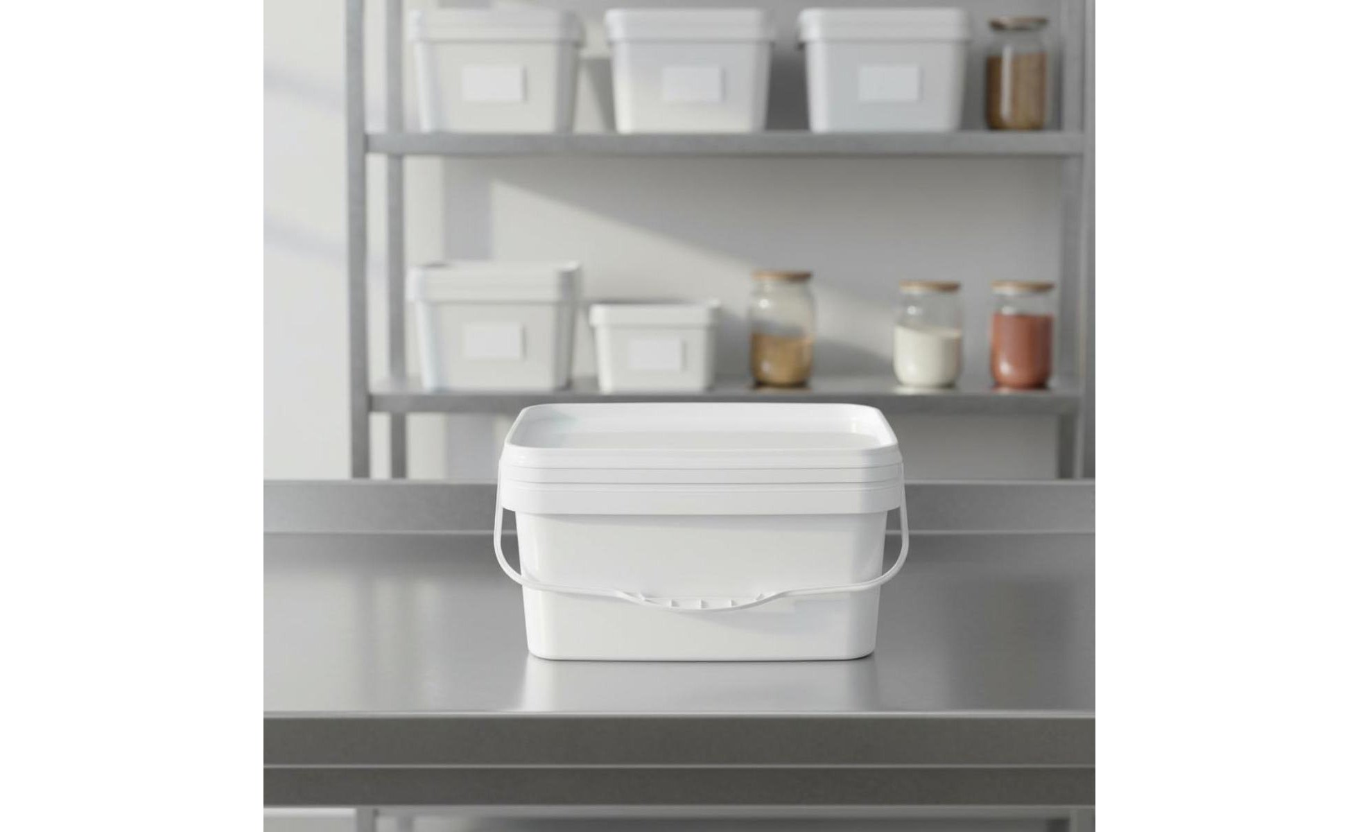 Square Plastic Pail Large Capacity Square Pail with Lid