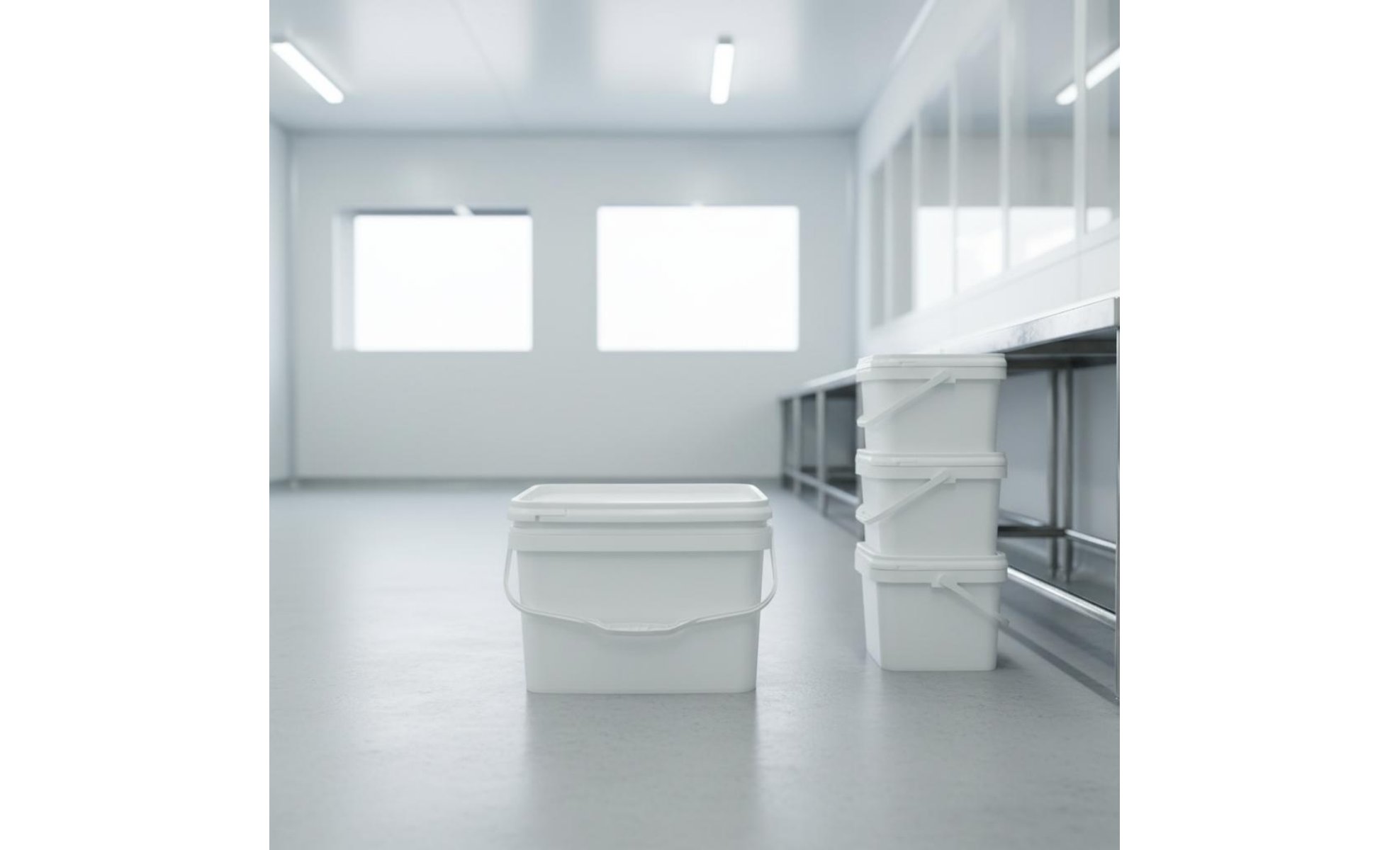 Square Plastic Pail Large Capacity Square Pail with Lid