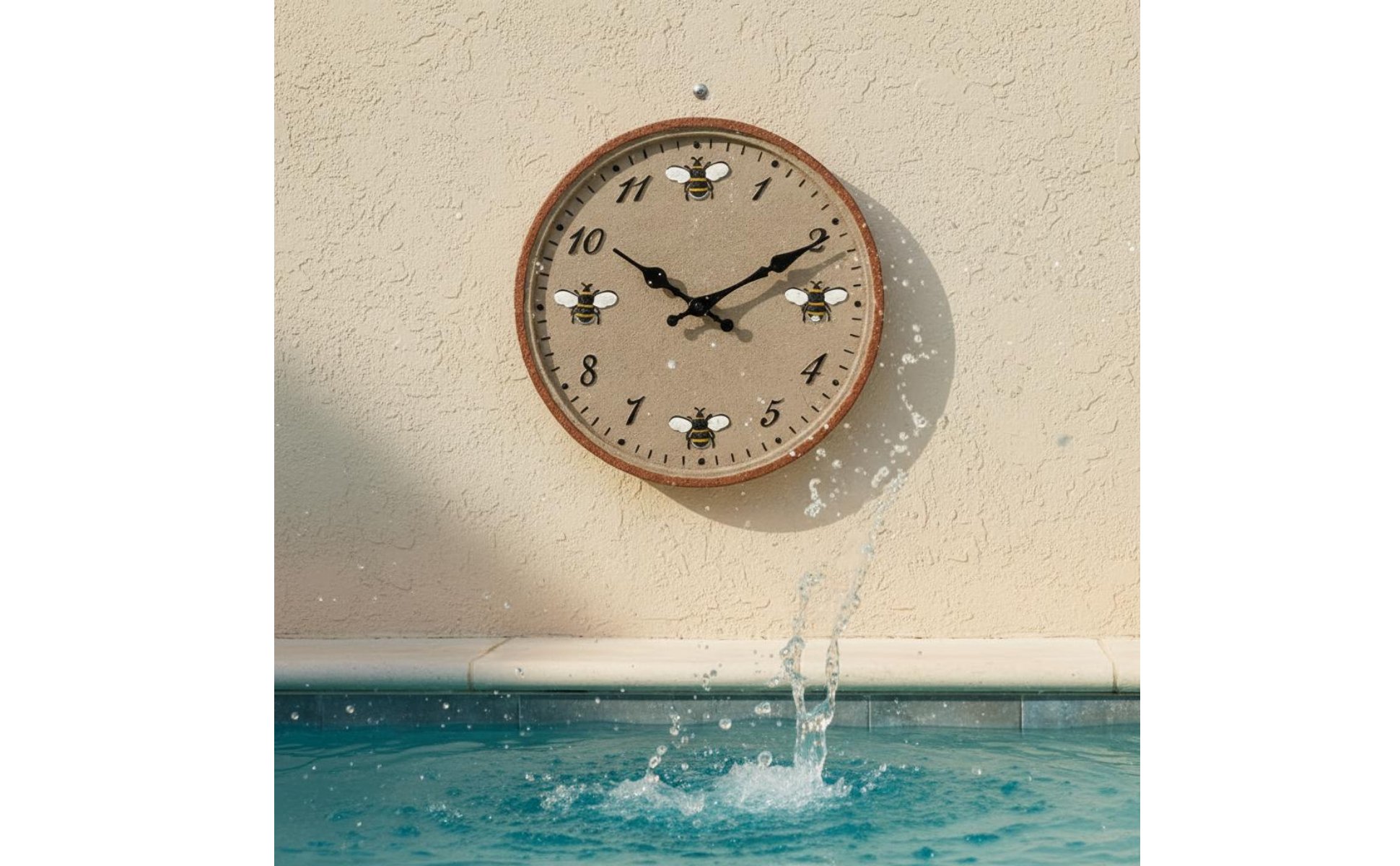 Bienen-Wanduhr Wasserdicht Gartenwanduhr Beschlagfrei für Garten, Poolbereich