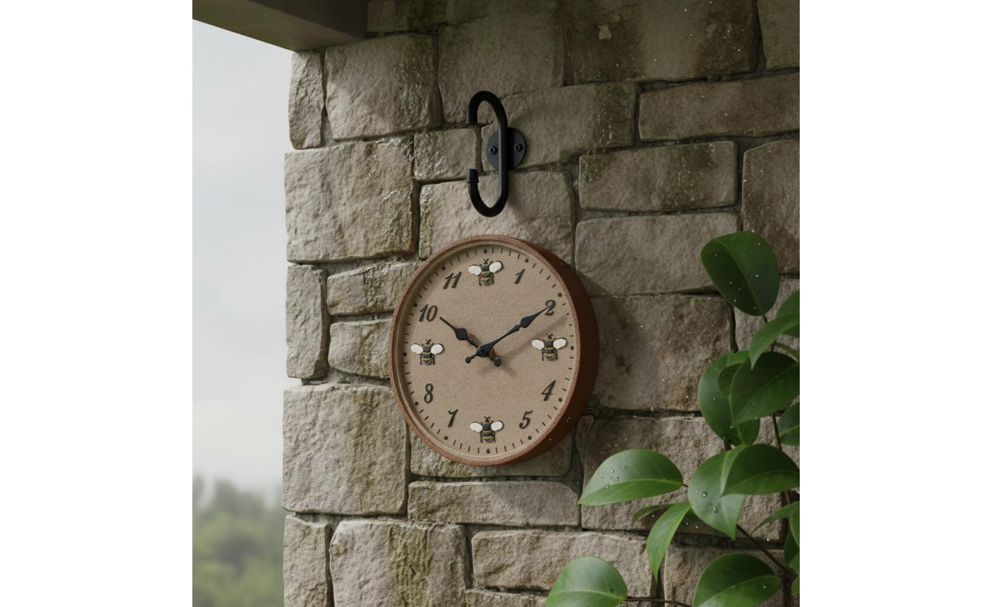 Bienen-Wanduhr Wasserdicht Gartenwanduhr Beschlagfrei für Garten, Poolbereich