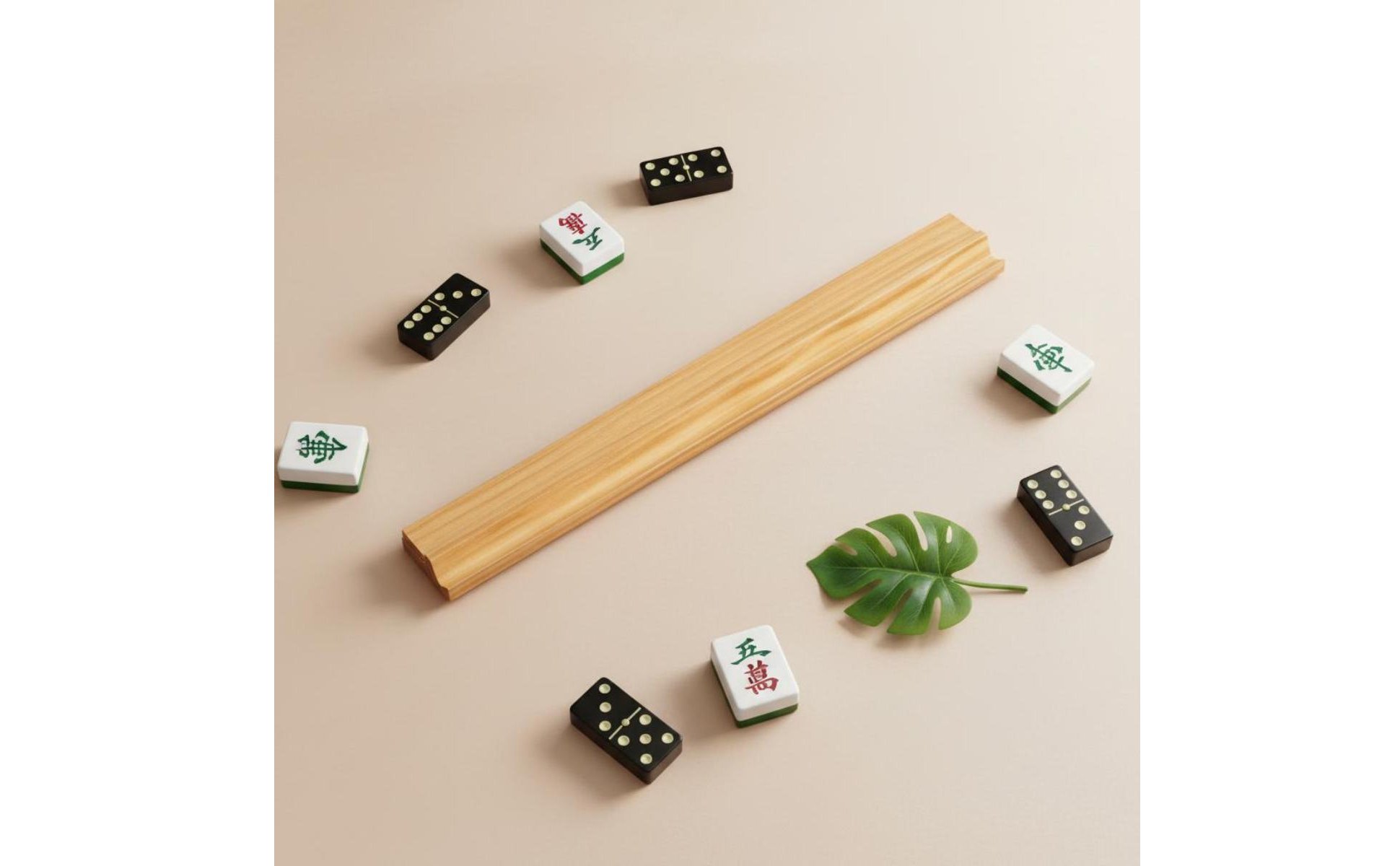 Mahjong-Ablage aus Holz Massivholz hölzerner Spielsteinhalter-Ständer