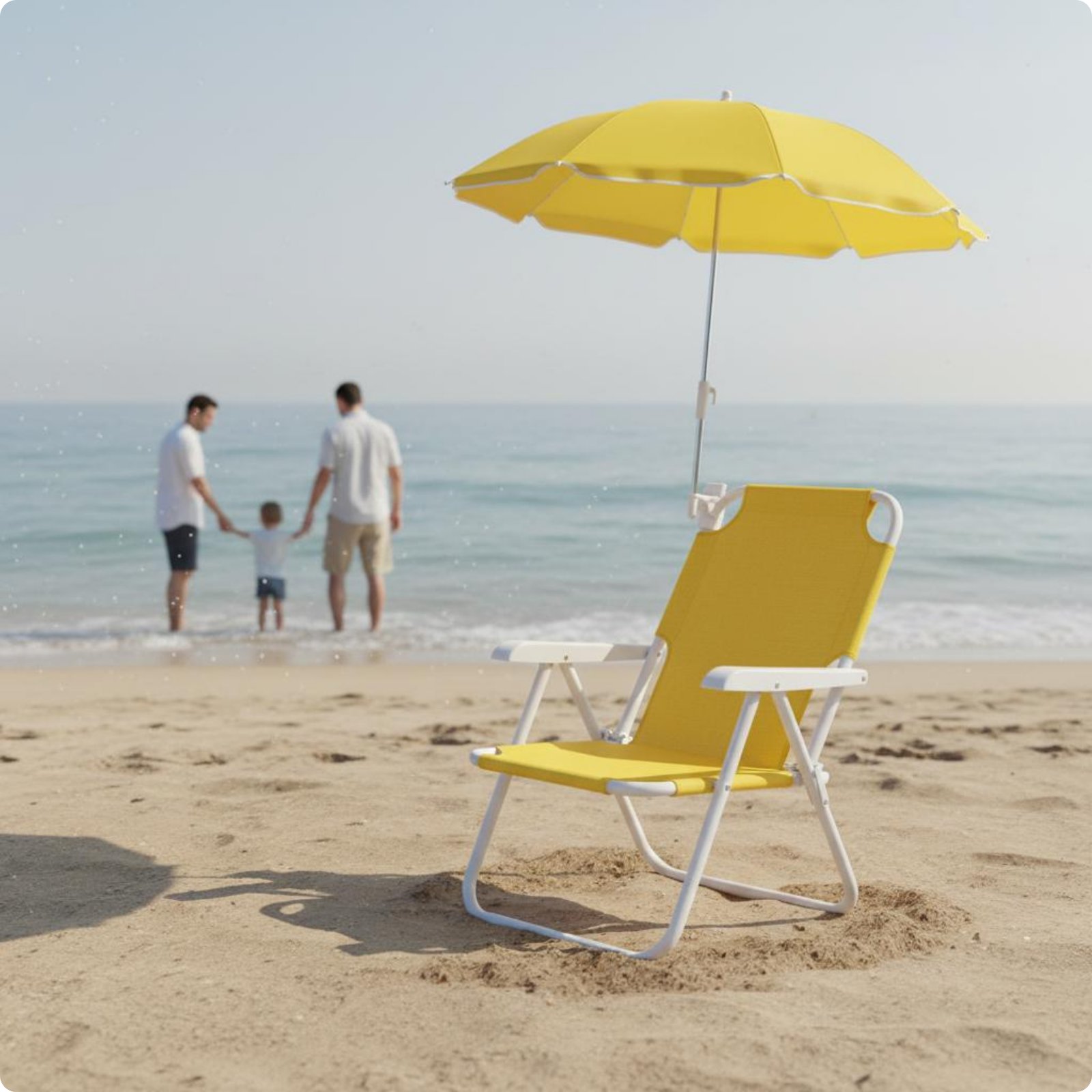 Klappbarer Kinderstuhl mit Sonnenschirm verstellbar Sonnenstuhl mit Schirm