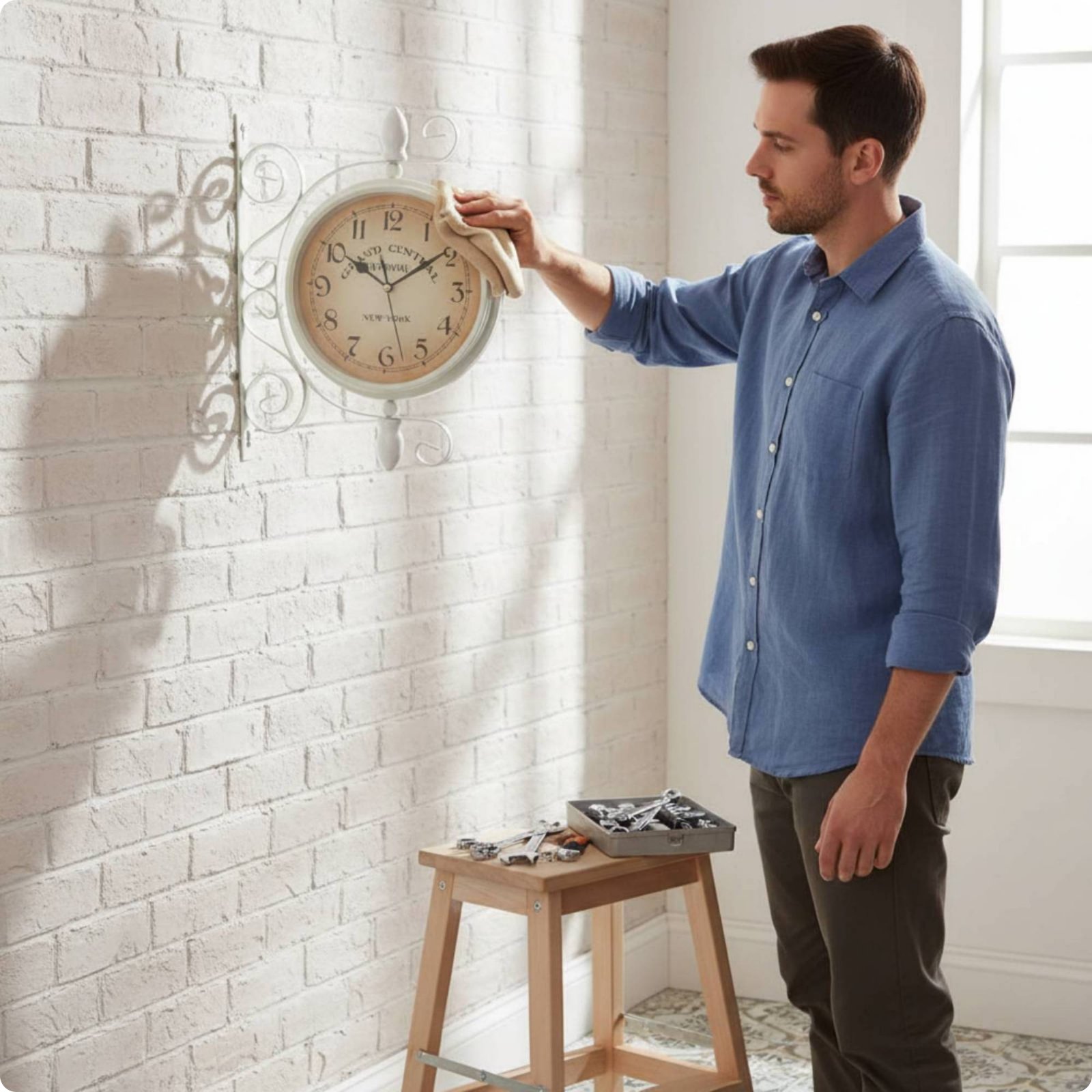 Double Sided Hanging Timepiece Noiseless Movement Home Decor