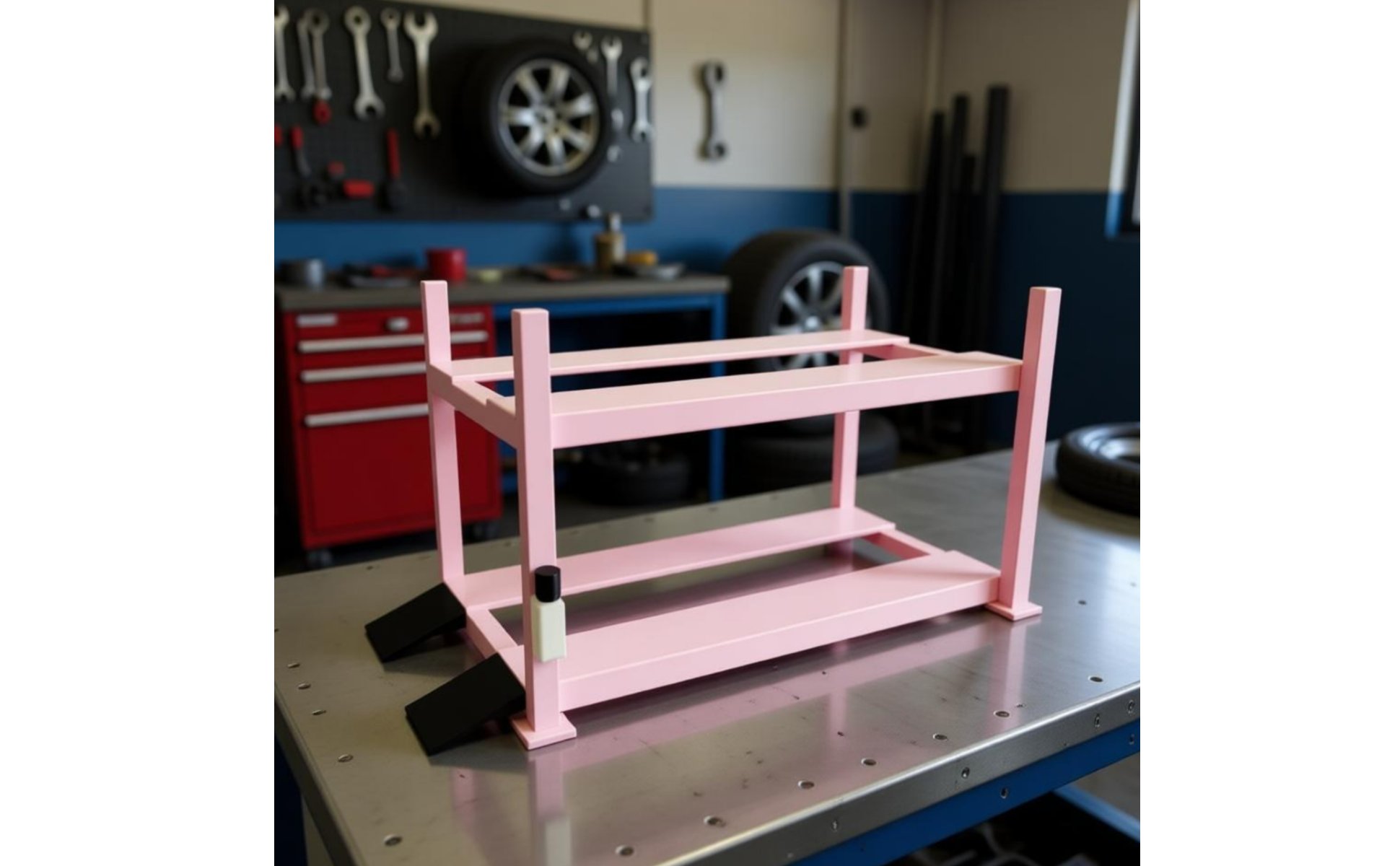 Double Deck Parking Stand Display Prop Scale Garage Rack
