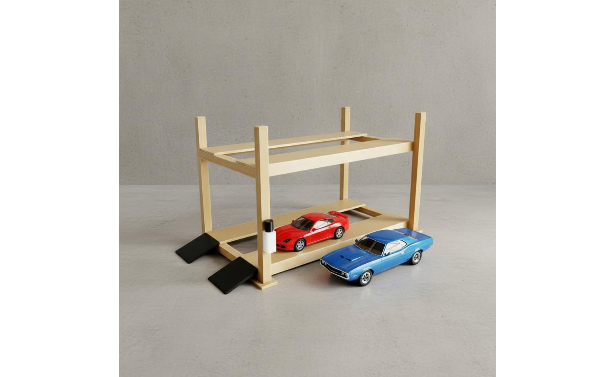 Double Deck Parking Stand Display Prop Scale Garage Rack